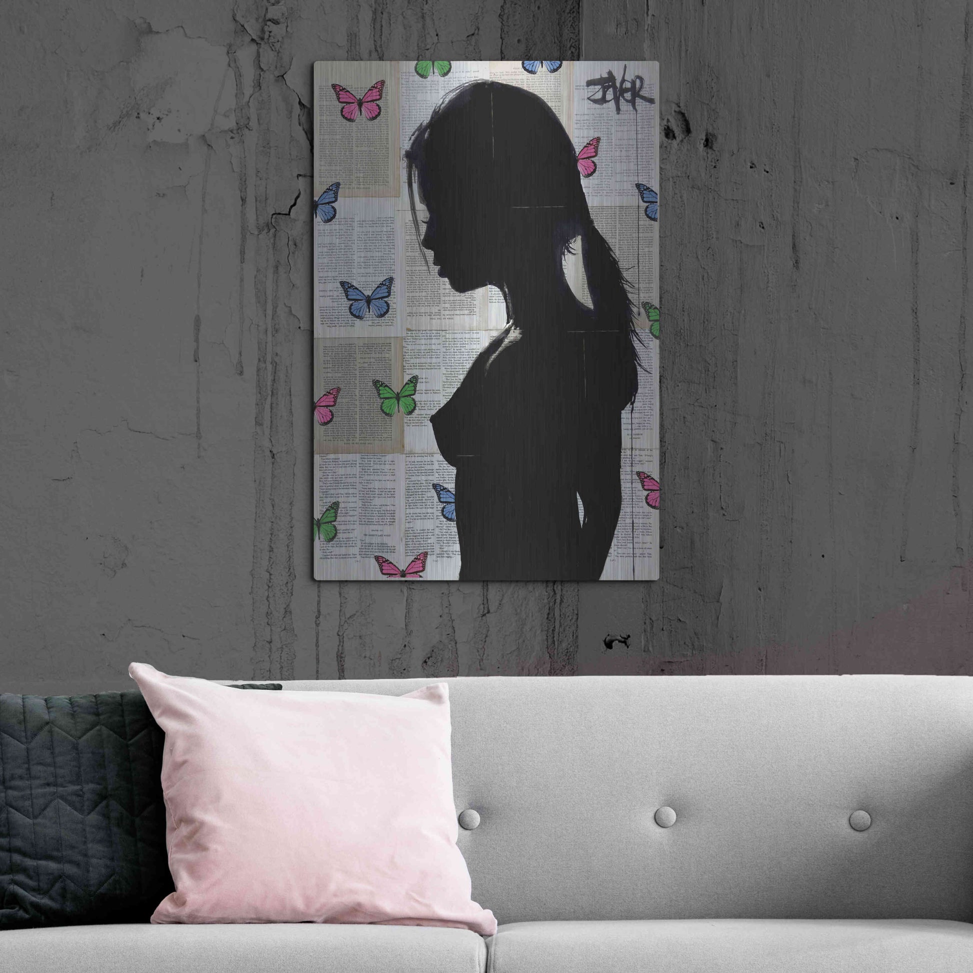 Luxe Metal Art 'Butterfly Tide' by Loui Jover, Metal Wall Art,24x36
