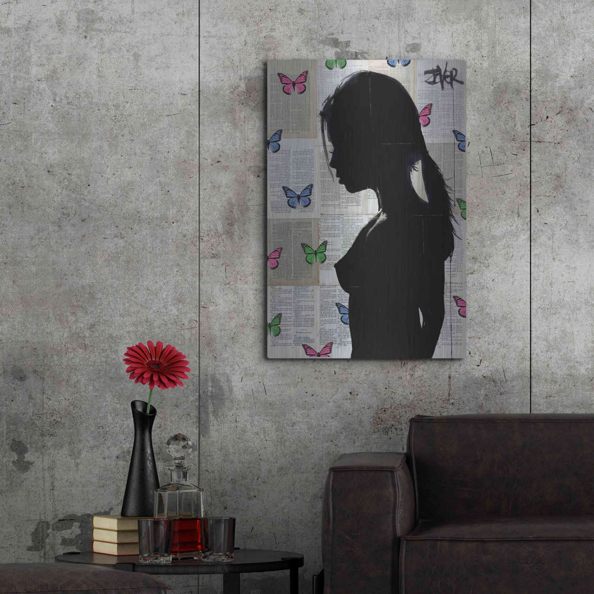 Luxe Metal Art 'Butterfly Tide' by Loui Jover, Metal Wall Art,24x36