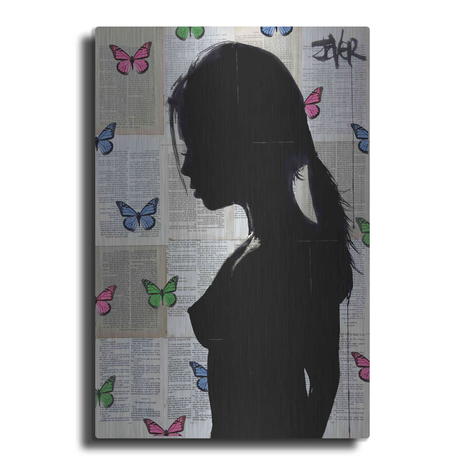 Luxe Metal Art 'Butterfly Tide' by Loui Jover, Metal Wall Art