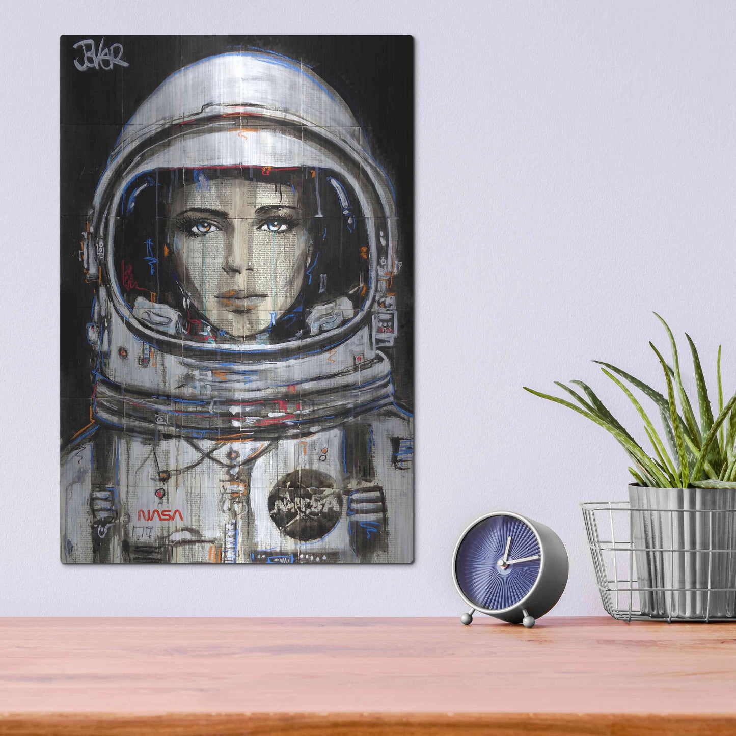 Luxe Metal Art 'Cosmos' by Loui Jover, Metal Wall Art,12x16