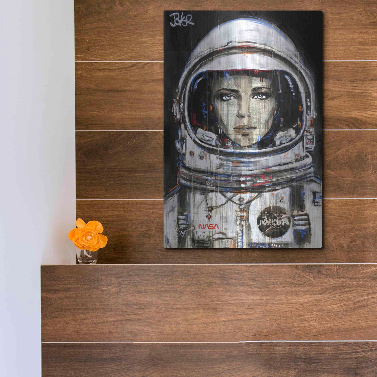 Luxe Metal Art 'Cosmos' by Loui Jover, Metal Wall Art,12x16