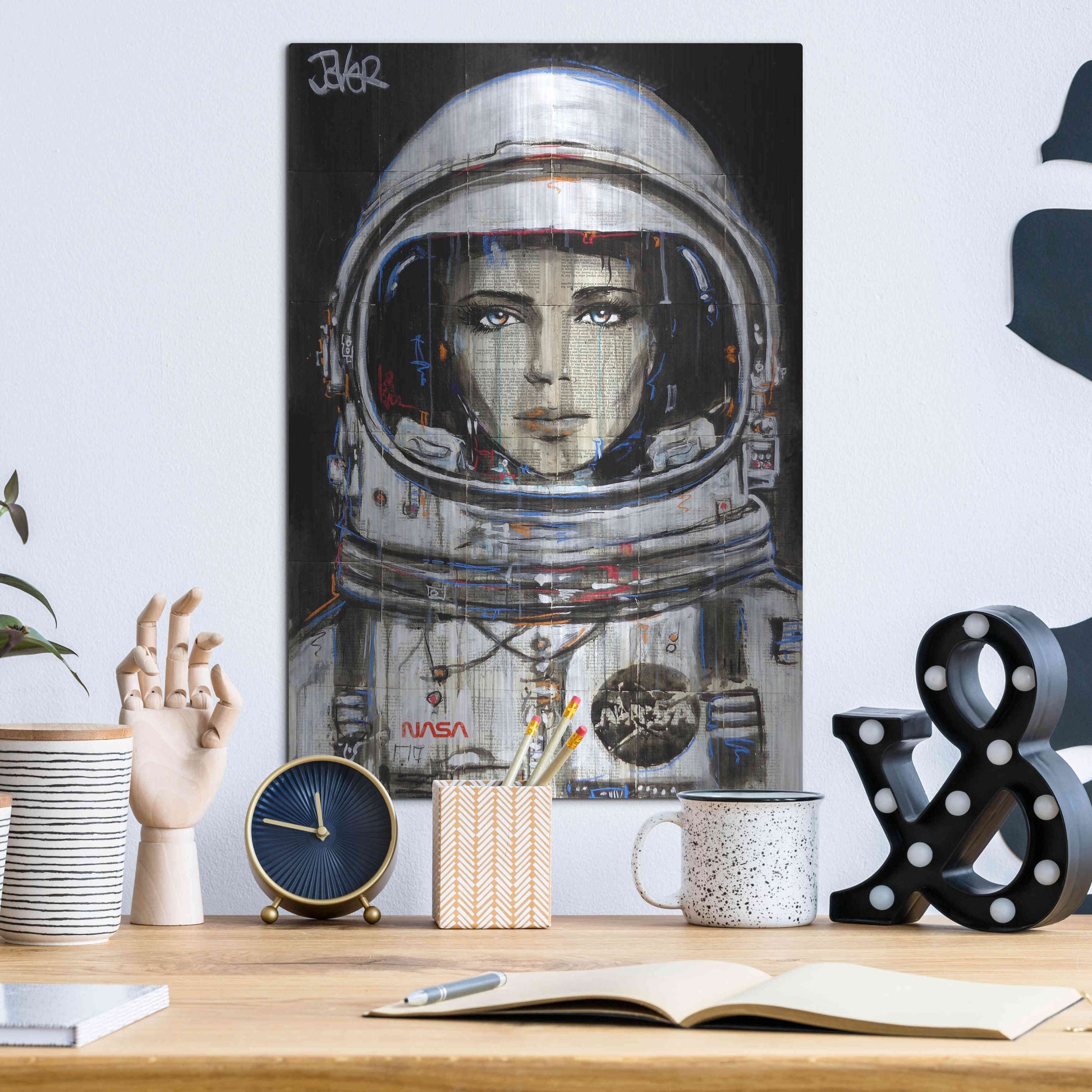 Luxe Metal Art 'Cosmos' by Loui Jover, Metal Wall Art,12x16