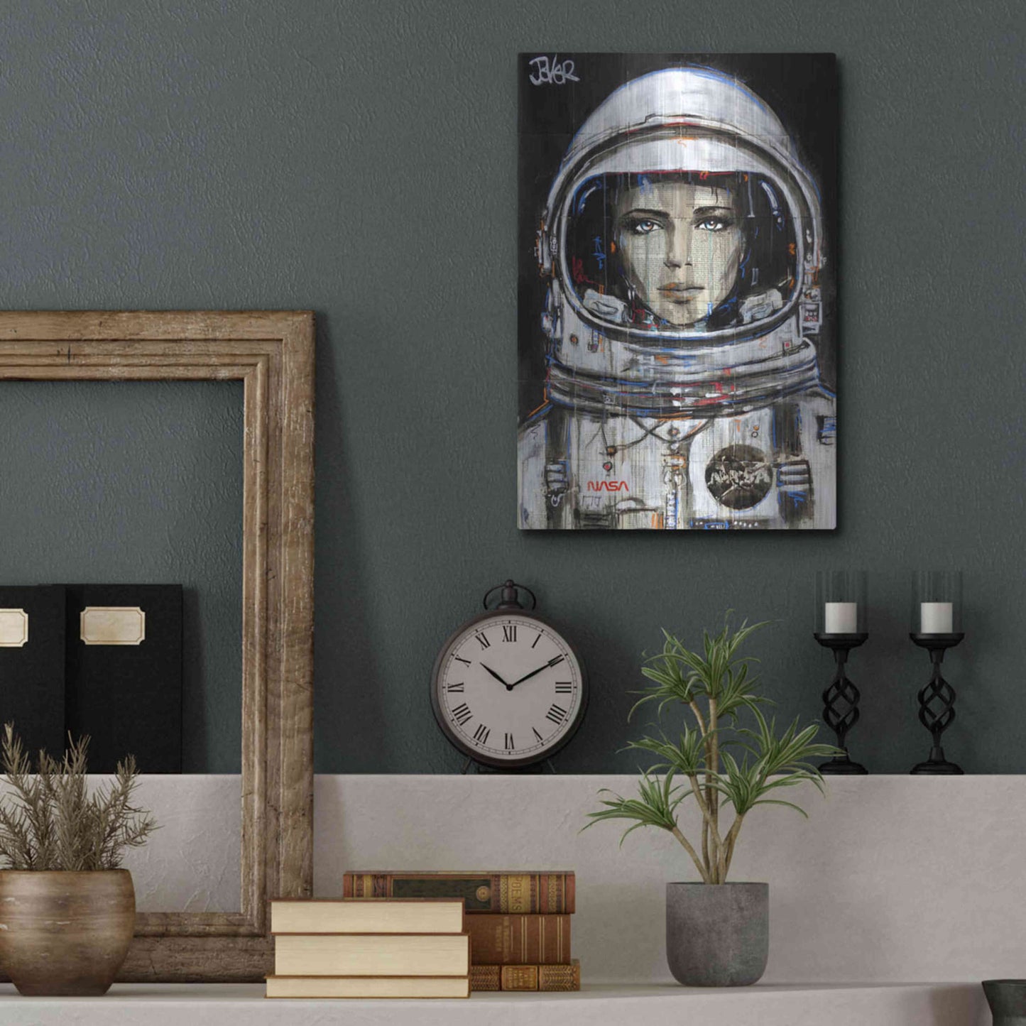 Luxe Metal Art 'Cosmos' by Loui Jover, Metal Wall Art,12x16