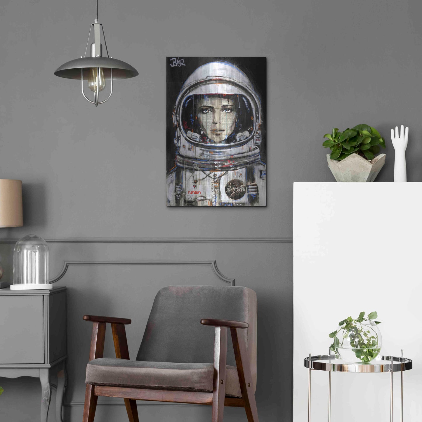 Luxe Metal Art 'Cosmos' by Loui Jover, Metal Wall Art,16x24