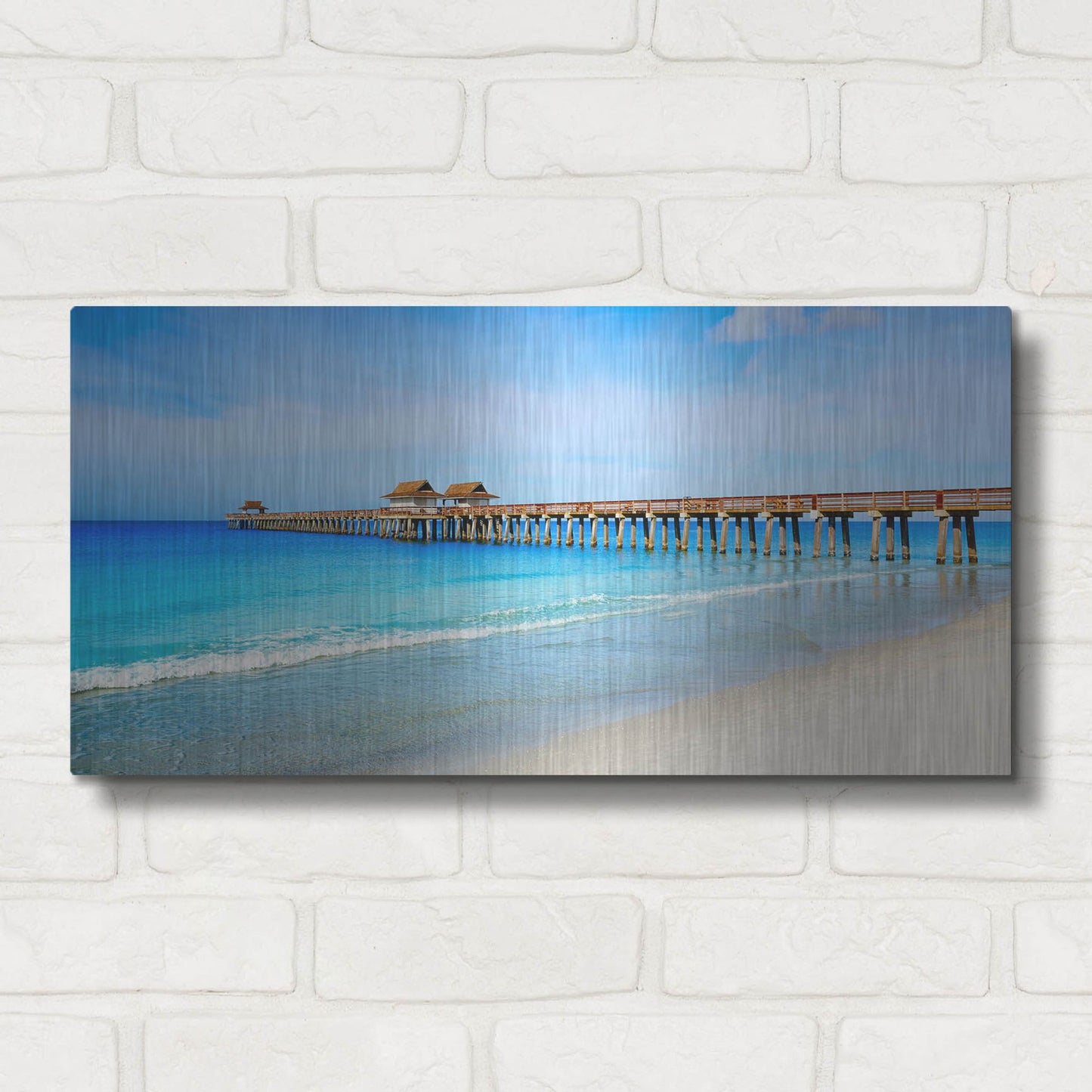 Luxe Metal Art 'Naples Florida Pier' by Luxe Portfolio, Metal Wall Art,24x12