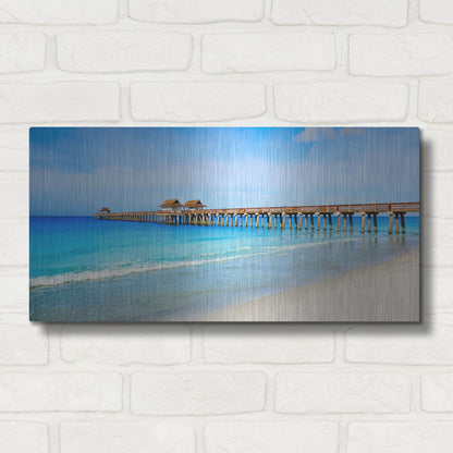 Luxe Metal Art 'Naples Florida Pier' by Luxe Portfolio, Metal Wall Art,24x12
