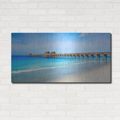 Luxe Metal Art 'Naples Florida Pier' by Luxe Portfolio, Metal Wall Art,48x24