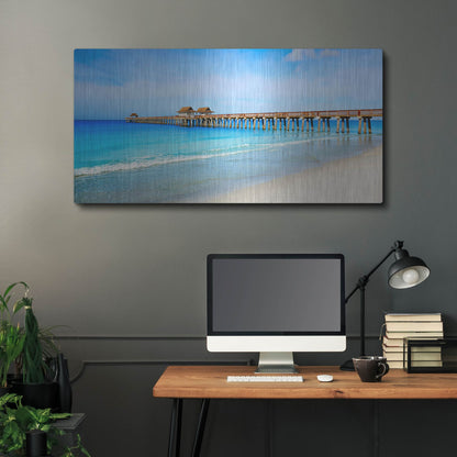 Luxe Metal Art 'Naples Florida Pier' by Luxe Portfolio, Metal Wall Art,48x24