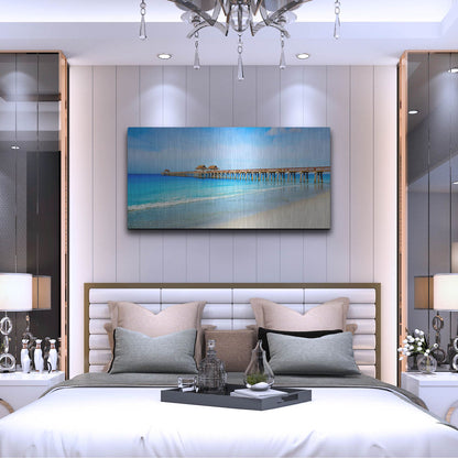 Luxe Metal Art 'Naples Florida Pier' by Luxe Portfolio, Metal Wall Art,48x24
