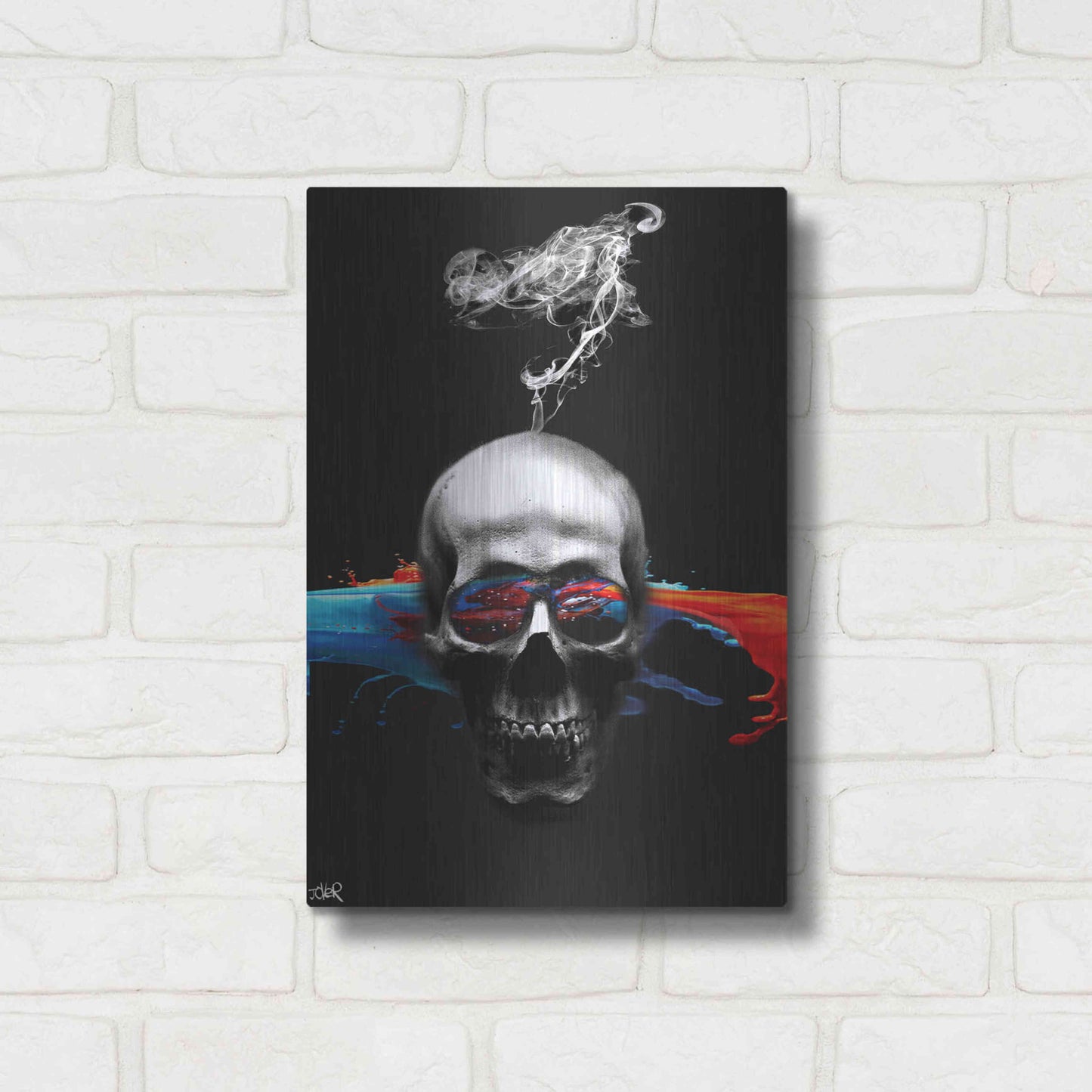 Luxe Metal Art 'Death Logic' by Loui Jover, Metal Wall Art,12x16