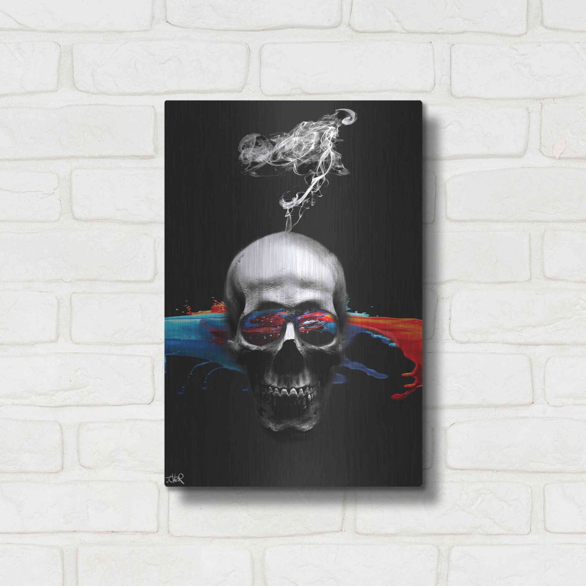 Luxe Metal Art 'Death Logic' by Loui Jover, Metal Wall Art,12x16