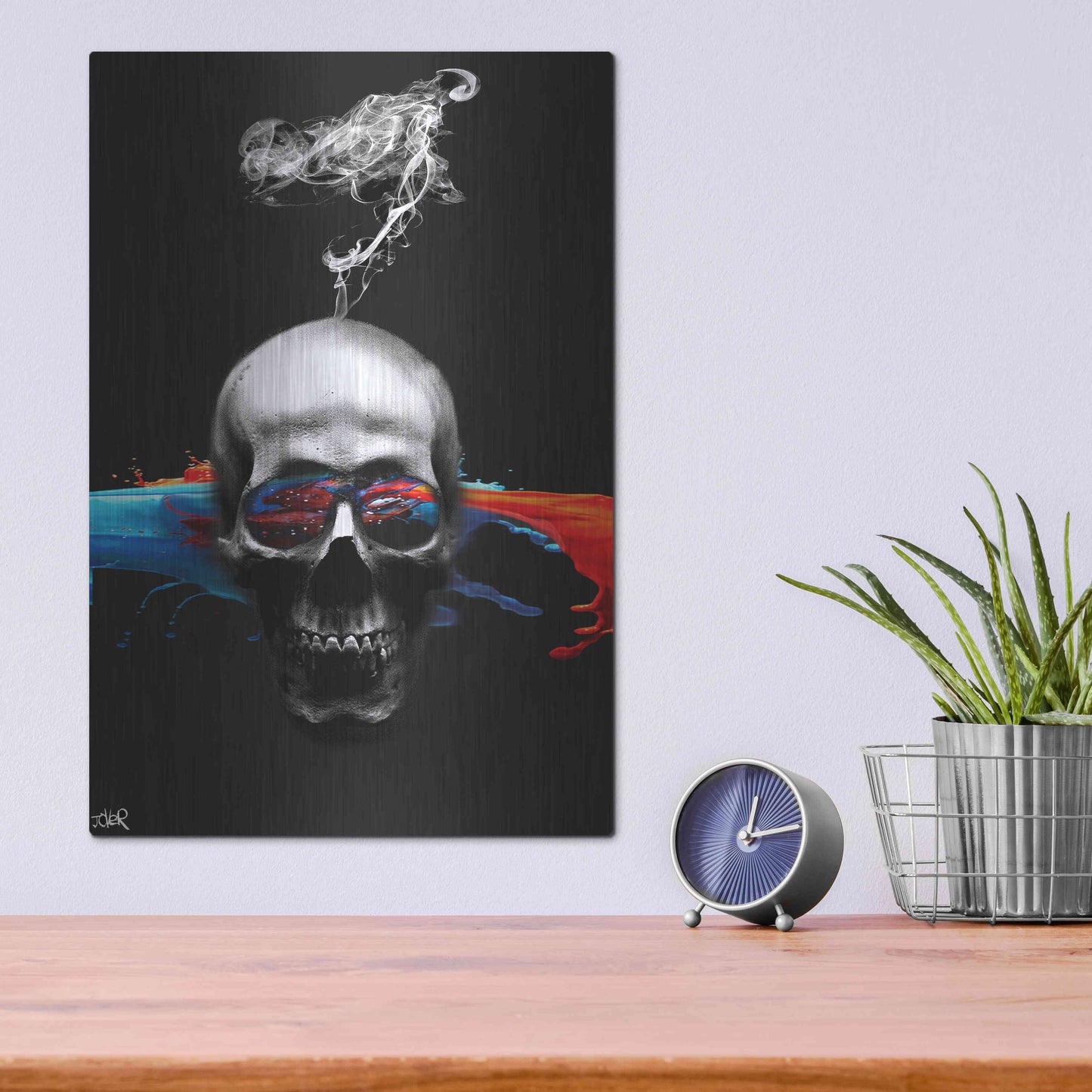 Luxe Metal Art 'Death Logic' by Loui Jover, Metal Wall Art,12x16