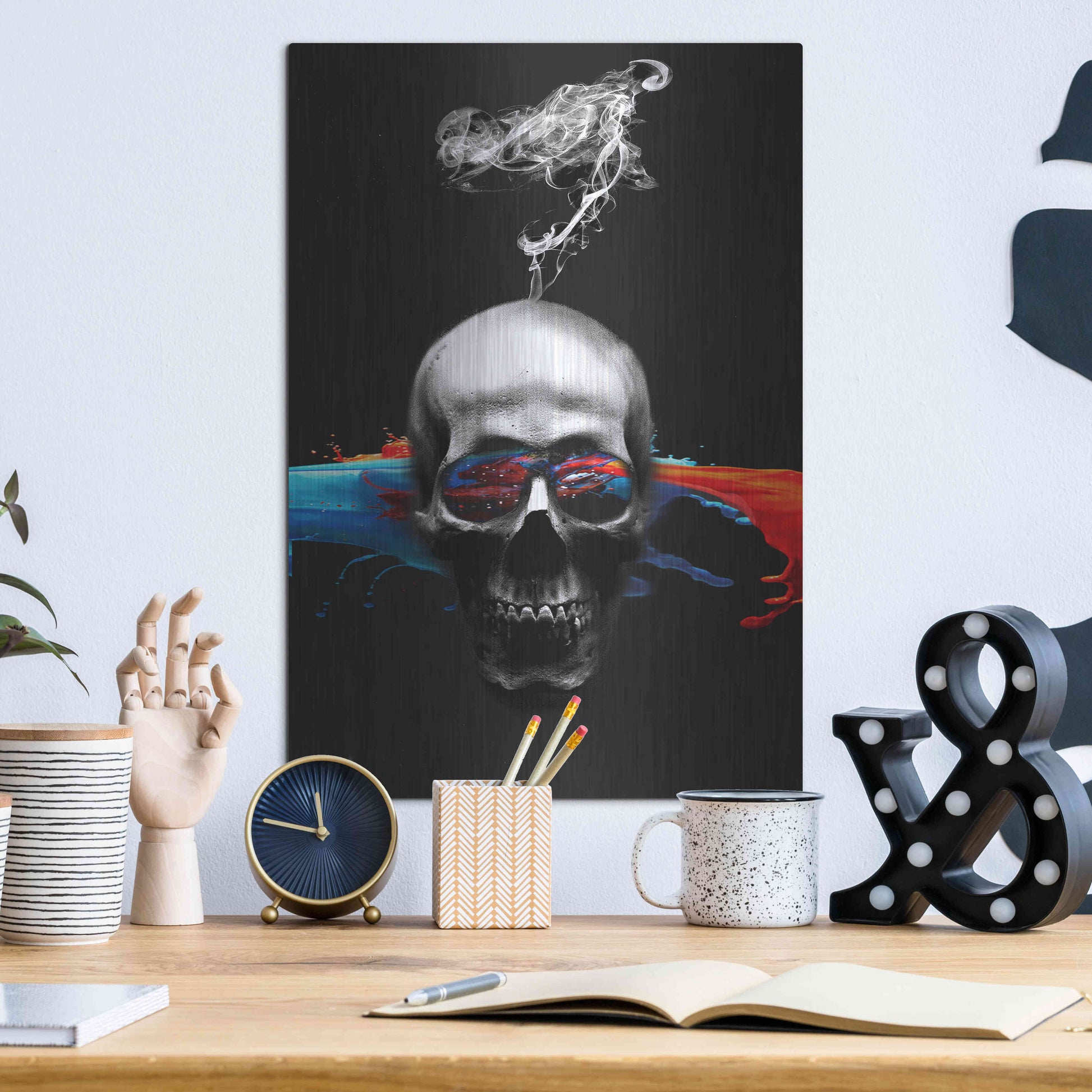 Luxe Metal Art 'Death Logic' by Loui Jover, Metal Wall Art,12x16