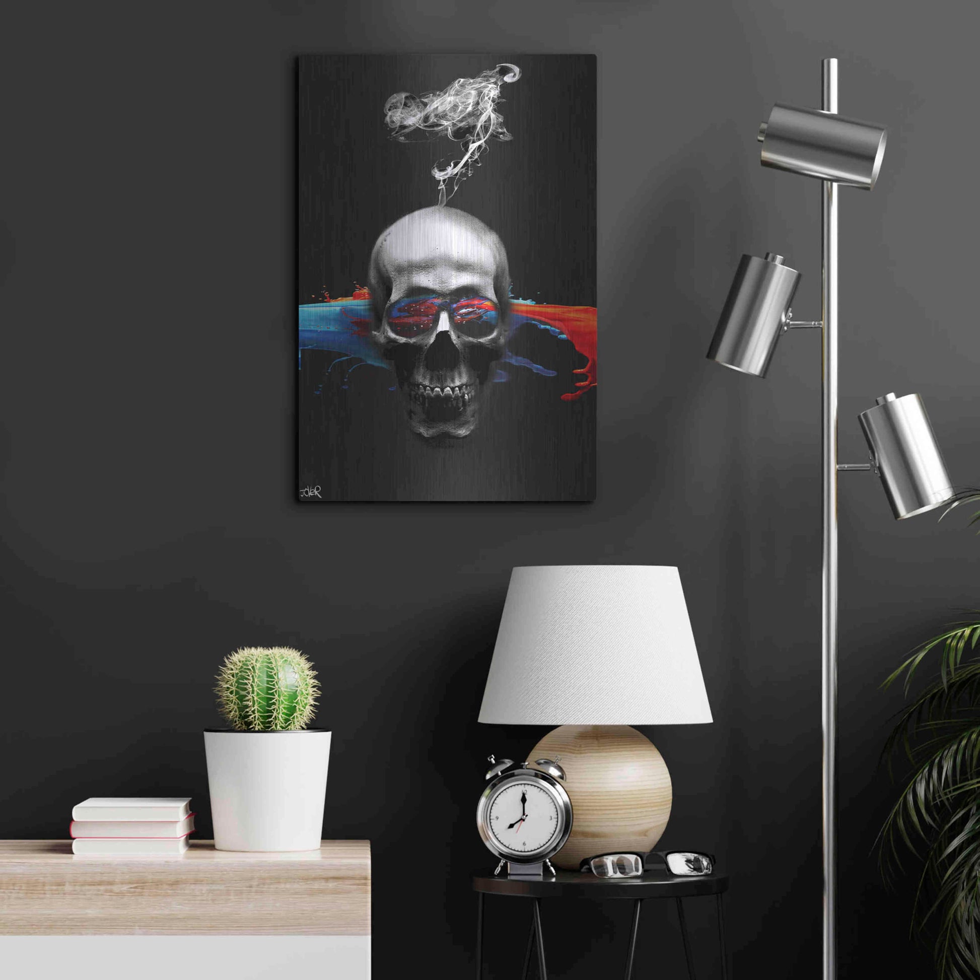 Luxe Metal Art 'Death Logic' by Loui Jover, Metal Wall Art,16x24