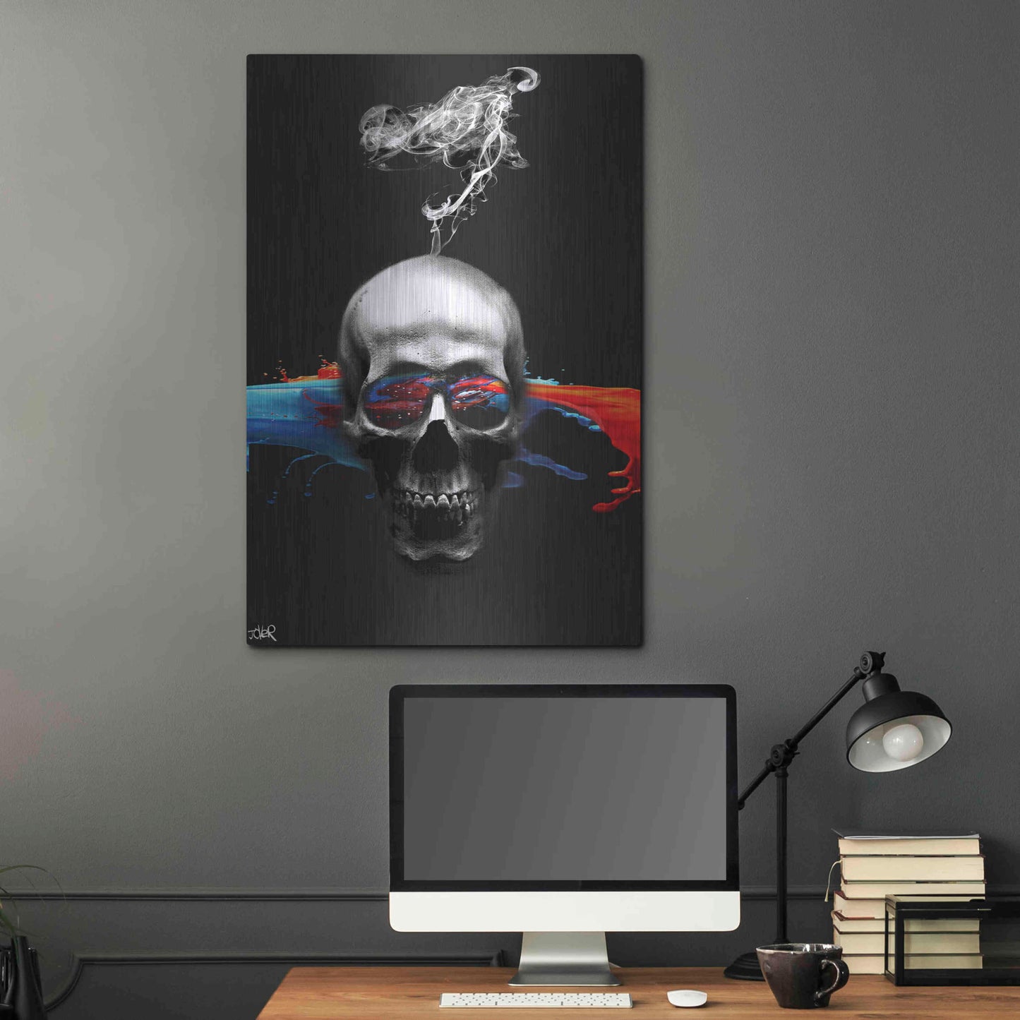 Luxe Metal Art 'Death Logic' by Loui Jover, Metal Wall Art,24x36