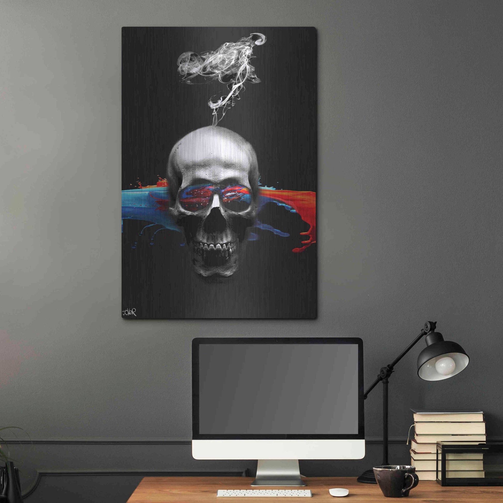 Luxe Metal Art 'Death Logic' by Loui Jover, Metal Wall Art,24x36