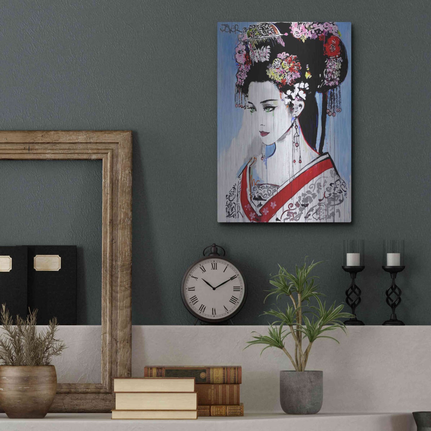 Luxe Metal Art 'Empress' by Loui Jover, Metal Wall Art,12x16