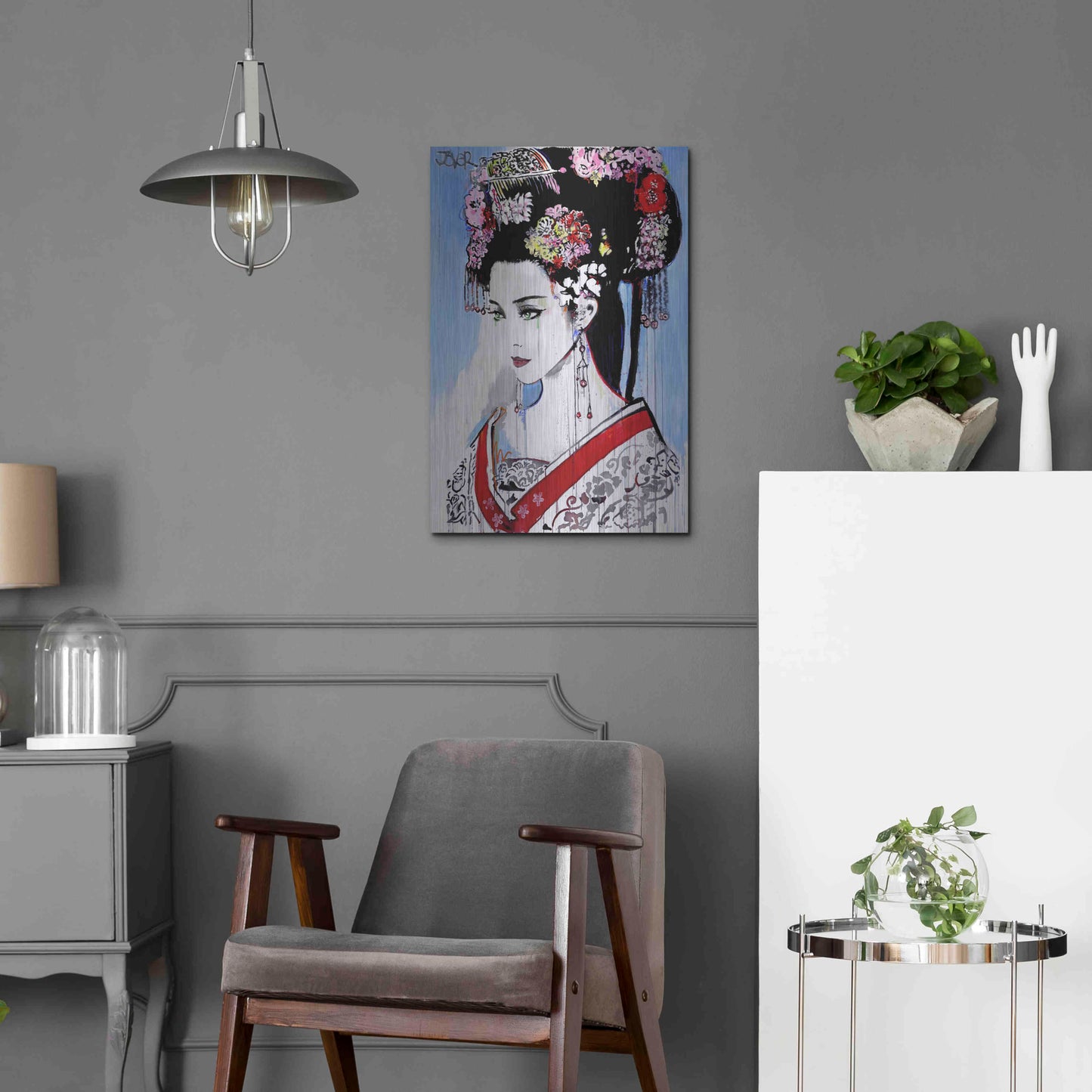 Luxe Metal Art 'Empress' by Loui Jover, Metal Wall Art,16x24