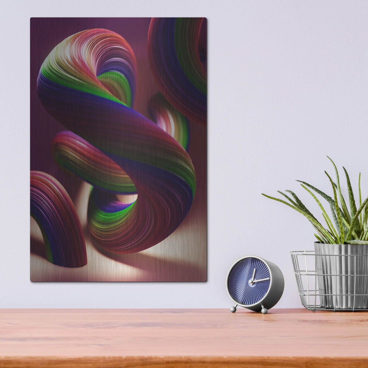 Luxe Metal Art 'Twisty Candyland' by Luxe Portfolio, Metal Wall Art,12x16