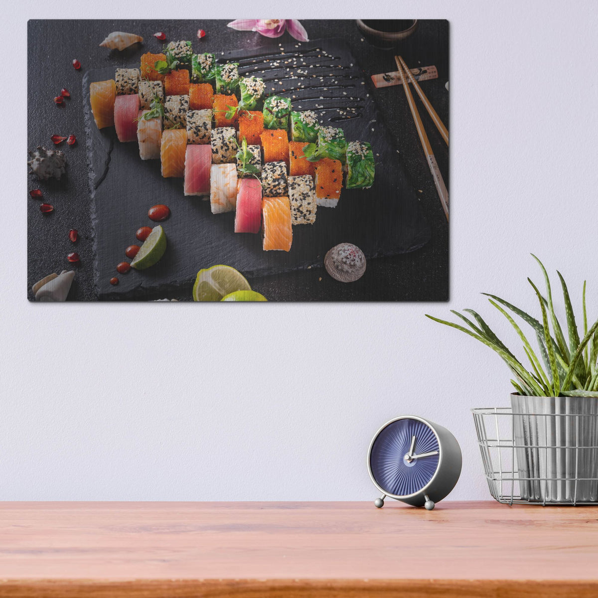 Luxe Metal Art 'Sushi Board' by Luxe Portfolio, Metal Wall Art,16x12