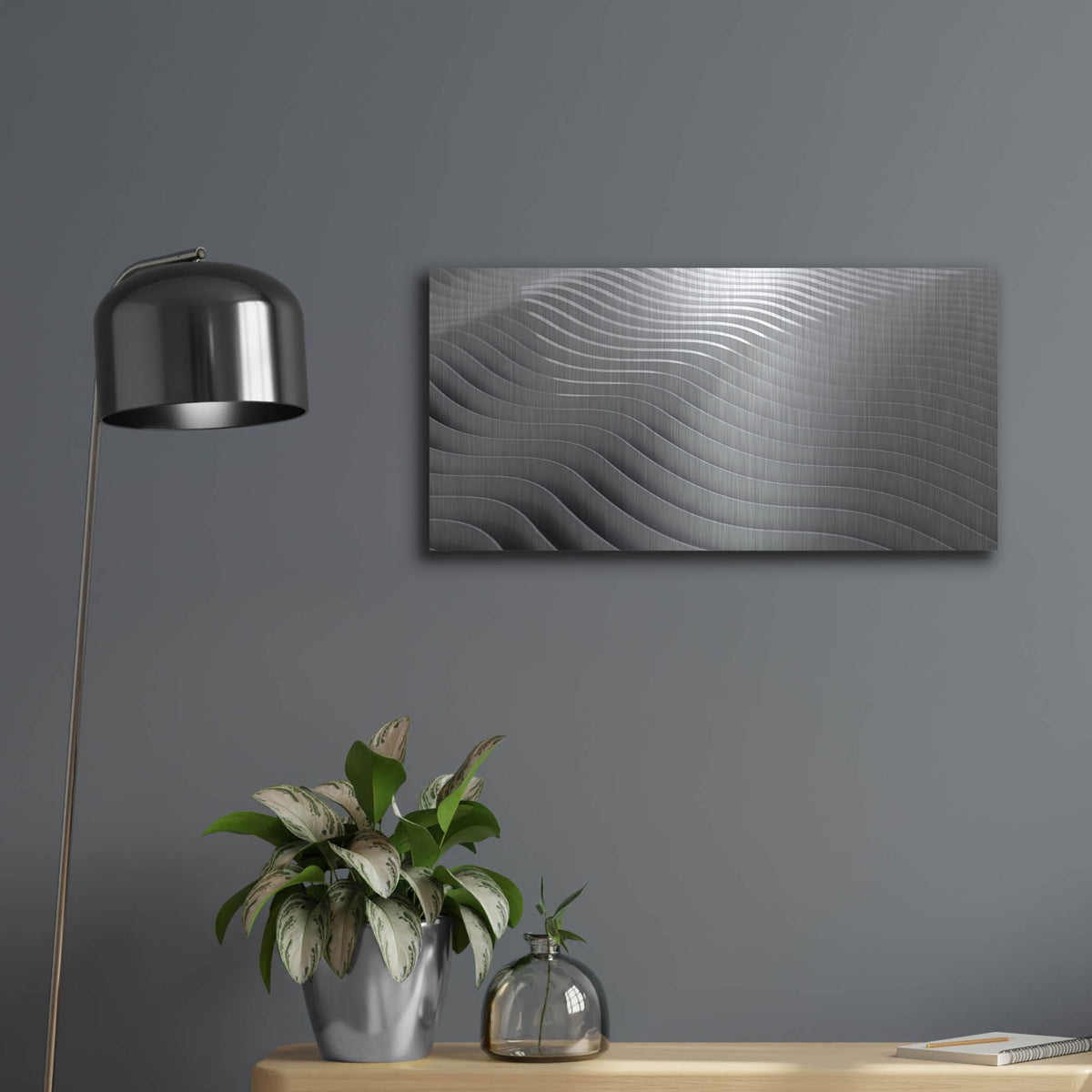 Luxe Metal Art 'Steel Desert' by Luxe Portfolio, Metal Wall Art,24x12