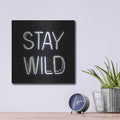 'Stay Wild In Neon White' by Luxe Metal Portfolio – Metal Wall Art, 12x12 room view