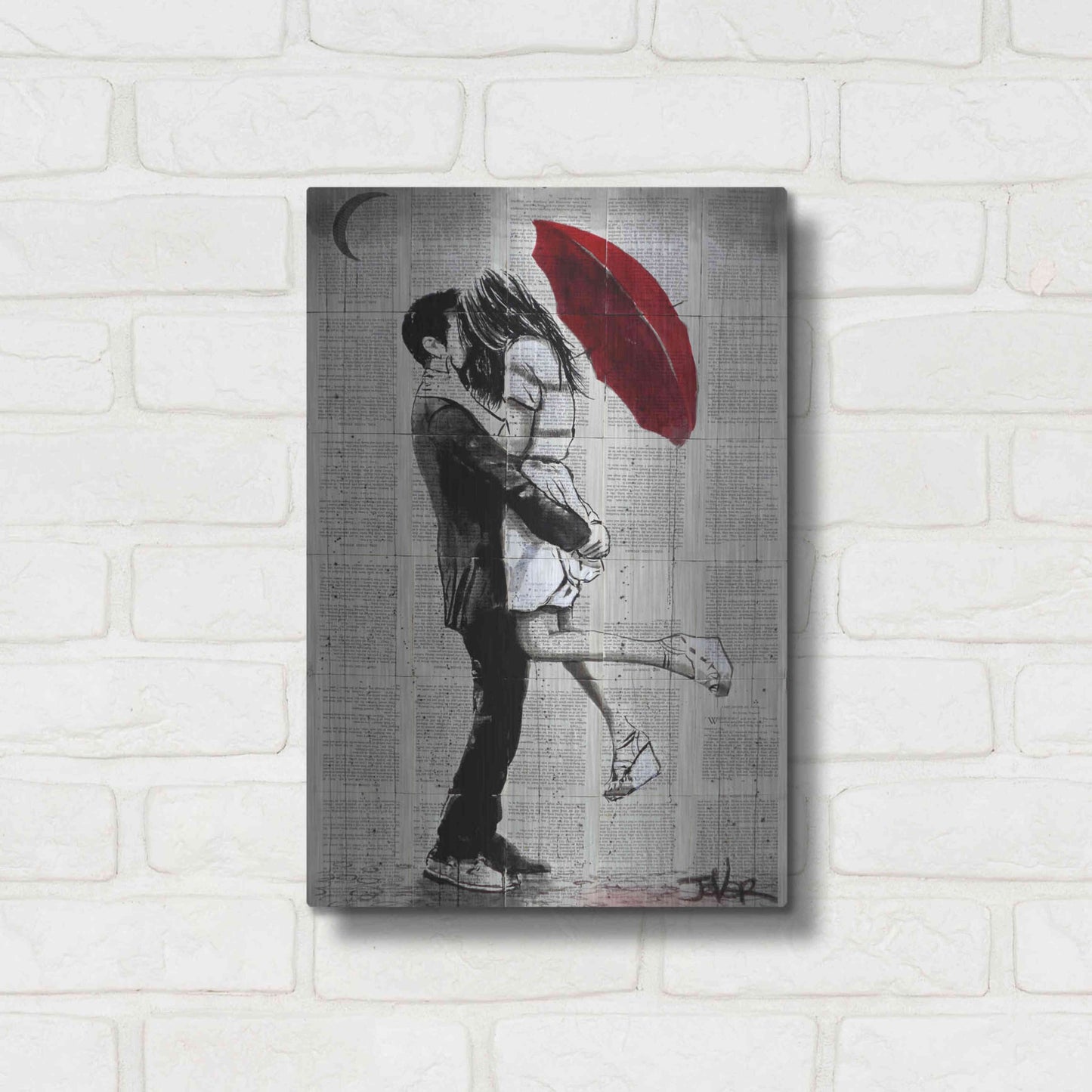 Luxe Metal Art 'Forever Romantics' by Loui Jover, Metal Wall Art,12x16