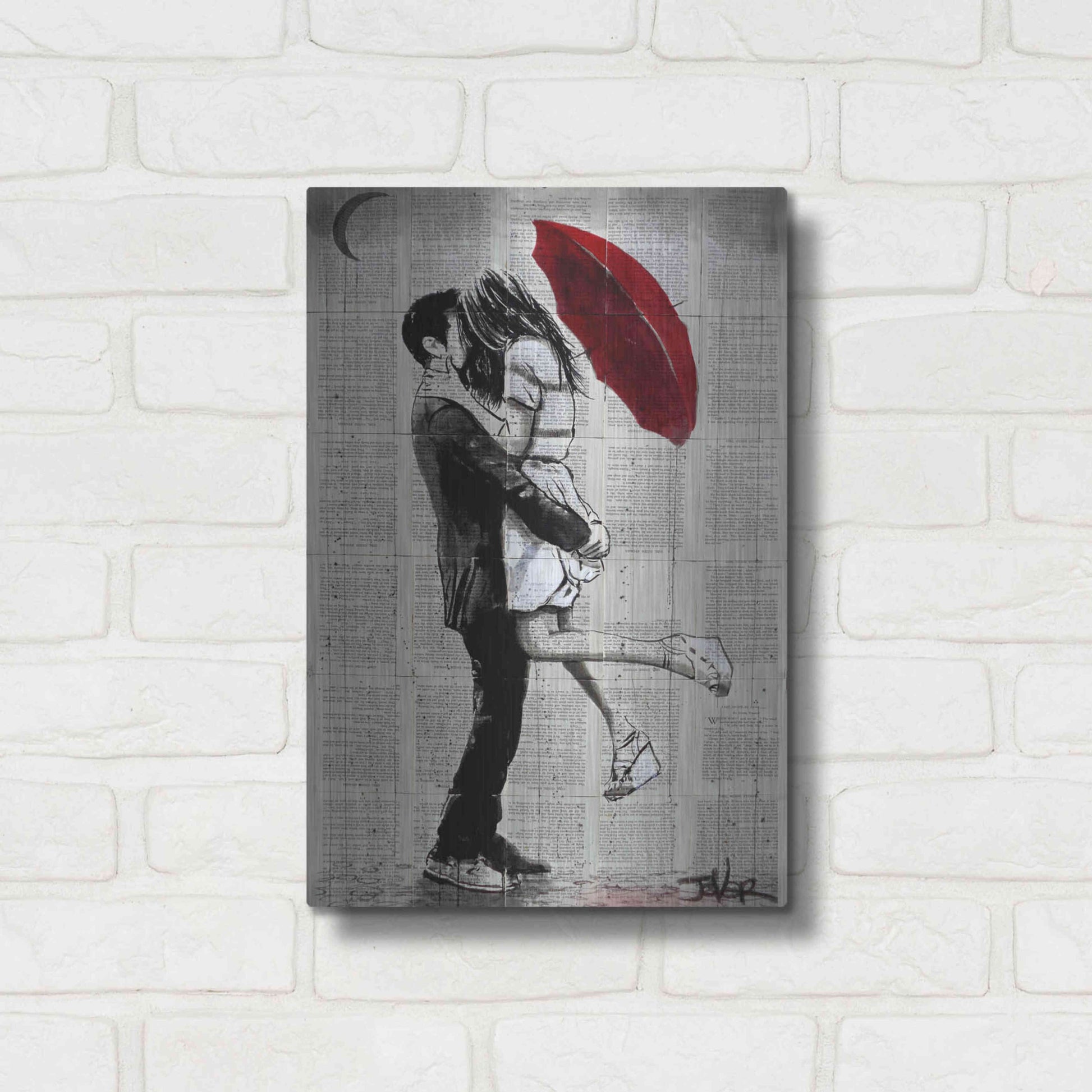 Luxe Metal Art 'Forever Romantics' by Loui Jover, Metal Wall Art,12x16