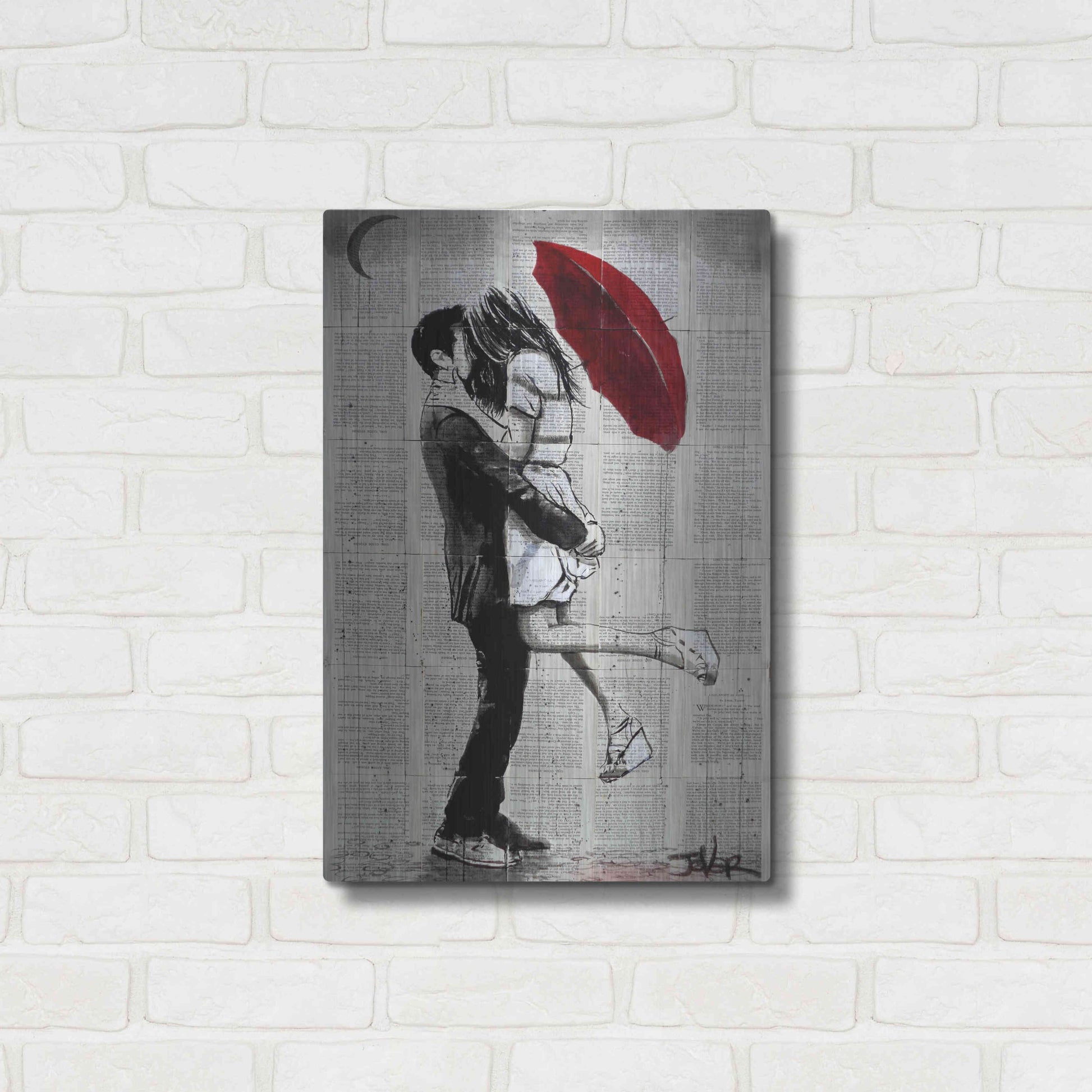 Luxe Metal Art 'Forever Romantics' by Loui Jover, Metal Wall Art,16x24