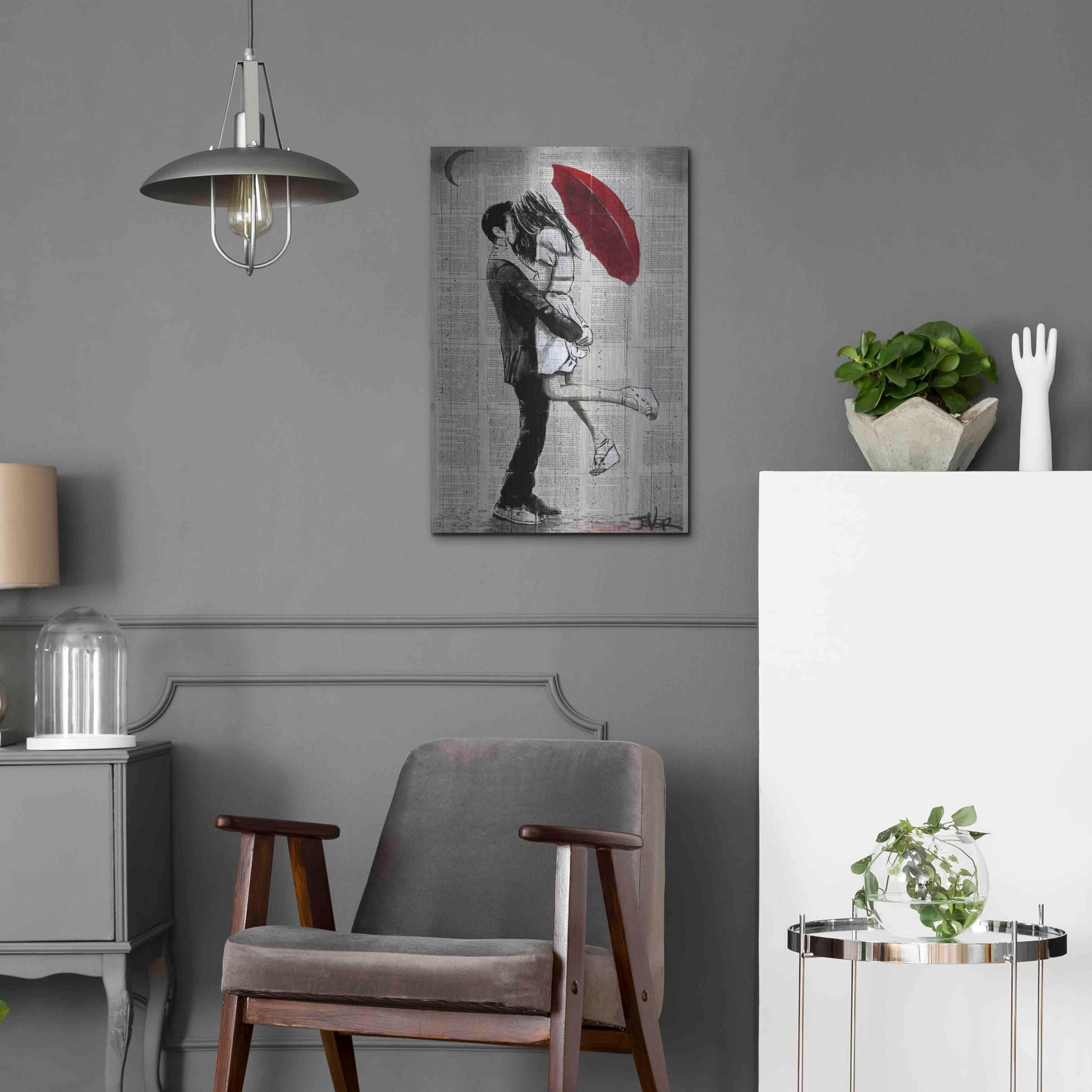 Luxe Metal Art 'Forever Romantics' by Loui Jover, Metal Wall Art,16x24