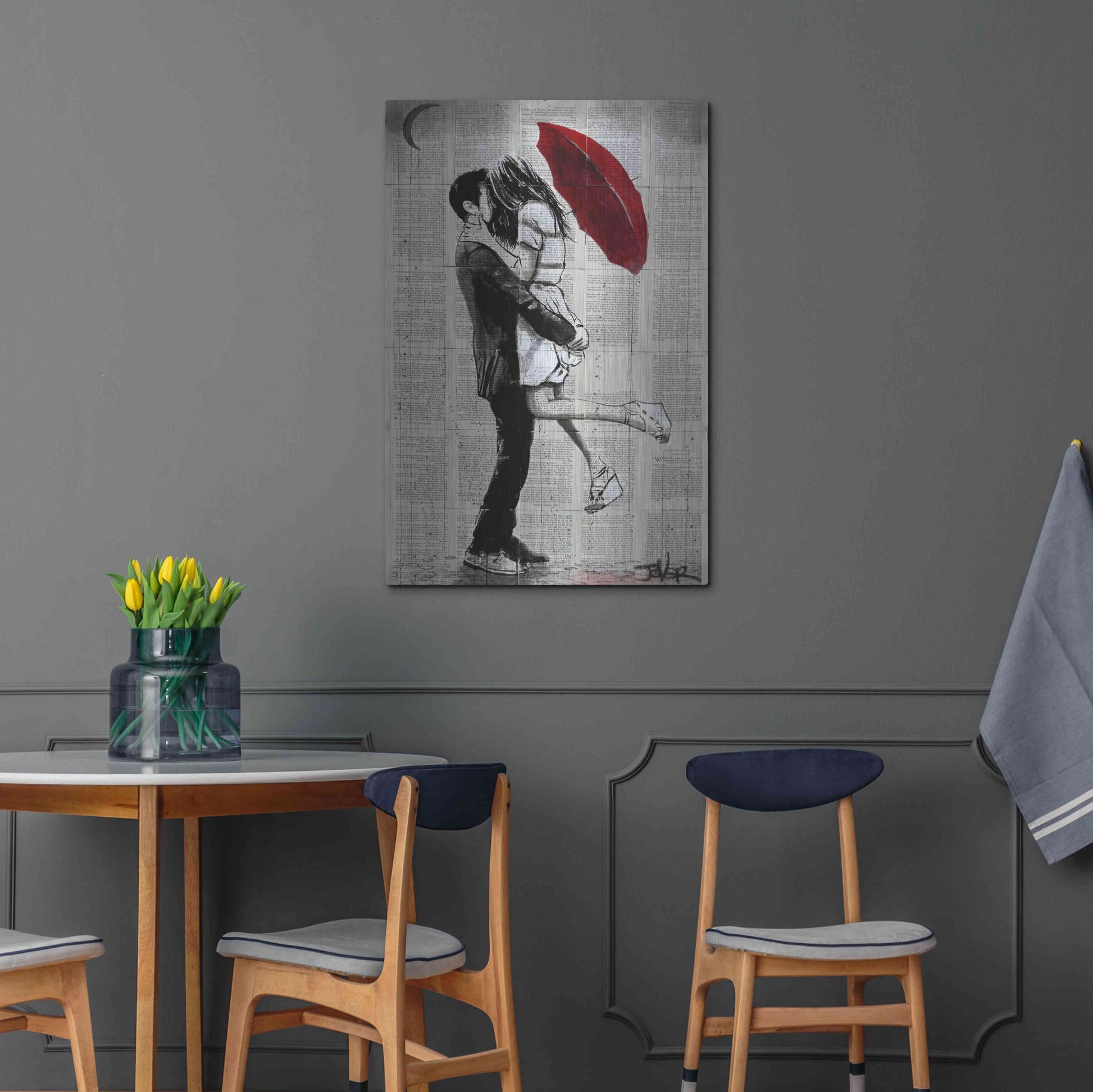 Luxe Metal Art 'Forever Romantics' by Loui Jover, Metal Wall Art,24x36