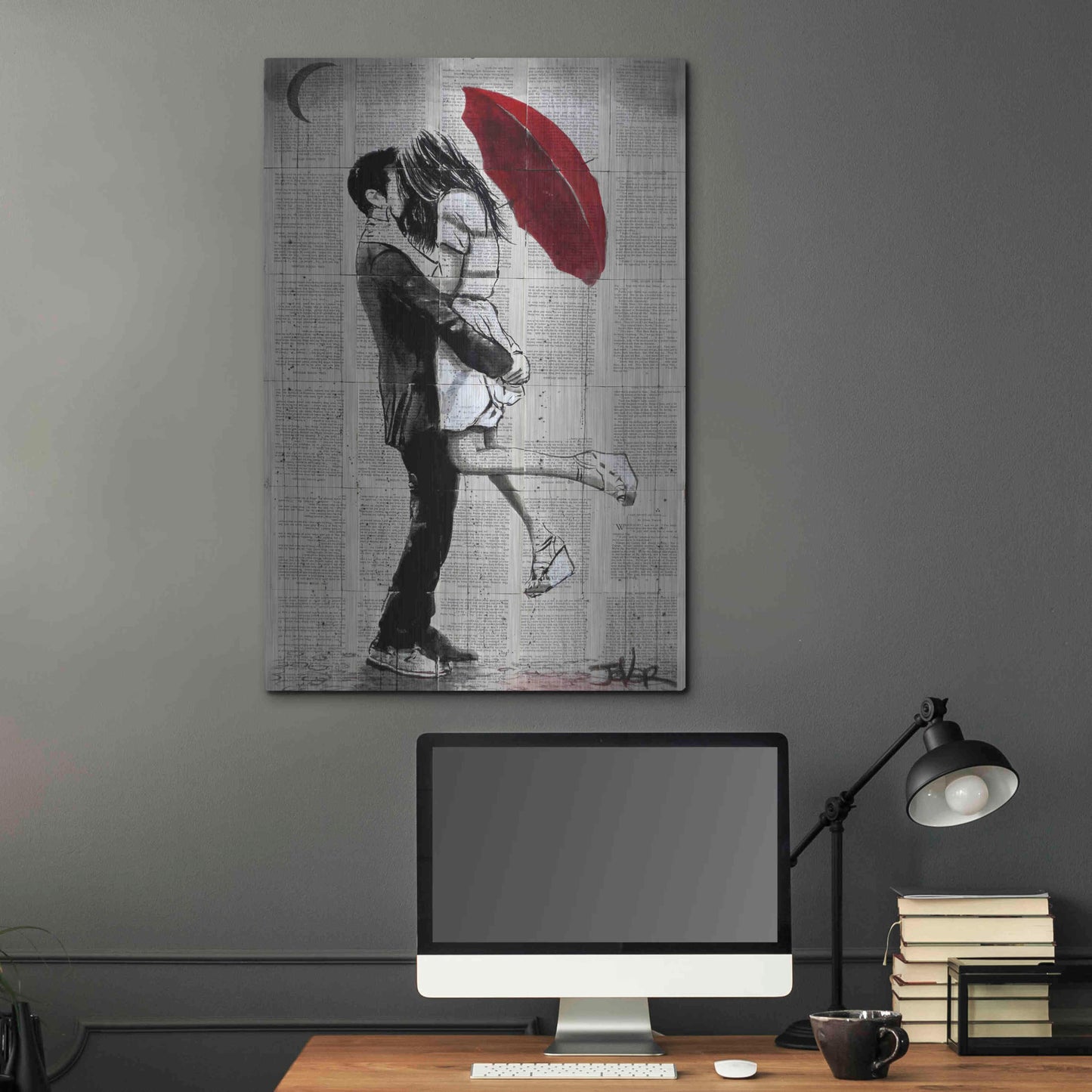 Luxe Metal Art 'Forever Romantics' by Loui Jover, Metal Wall Art,24x36