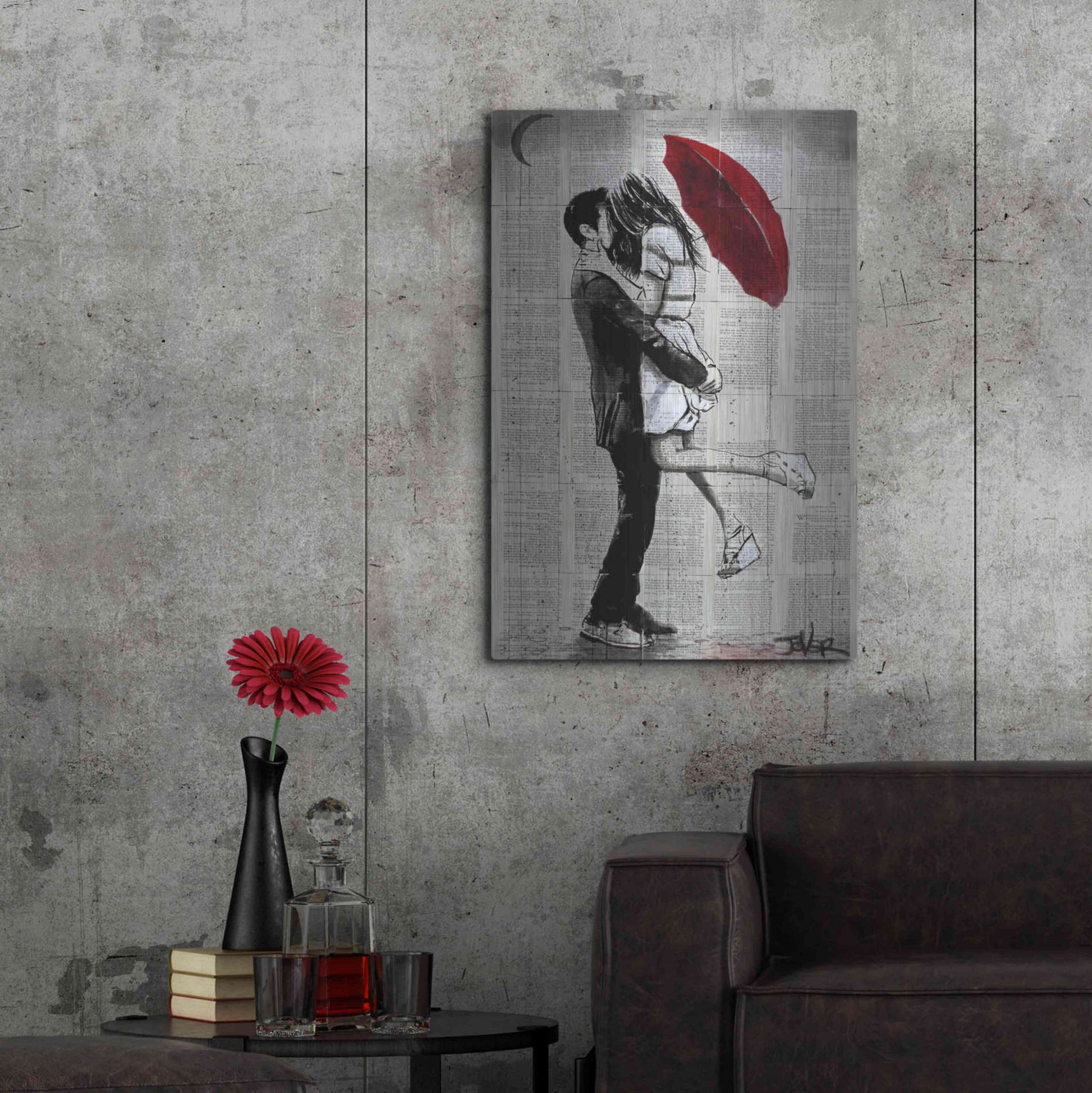 Luxe Metal Art 'Forever Romantics' by Loui Jover, Metal Wall Art,24x36
