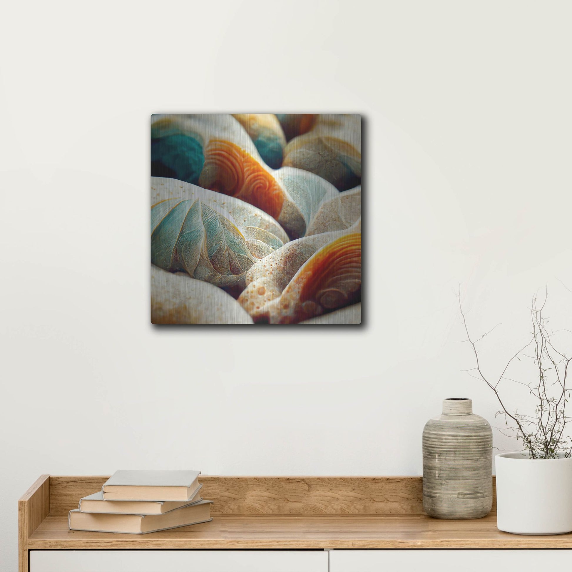 Luxe Metal Art 'Space Sea Shells' by Luxe Portfolio, Metal Wall Art,12x12