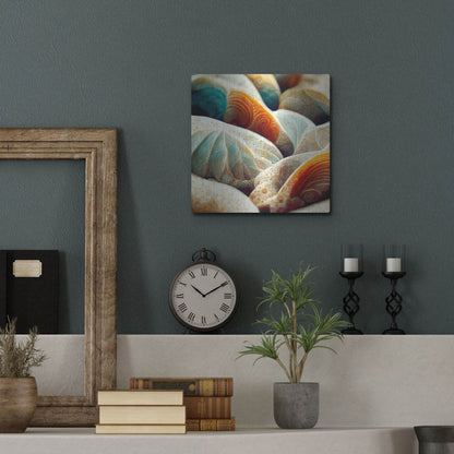 Luxe Metal Art 'Space Sea Shells' by Luxe Portfolio, Metal Wall Art,12x12