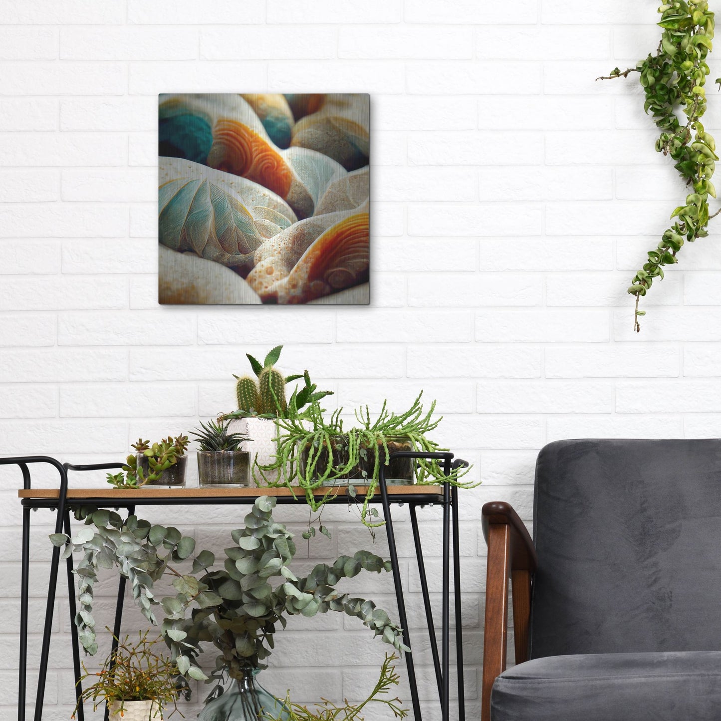 Luxe Metal Art 'Space Sea Shells' by Luxe Portfolio, Metal Wall Art,12x12