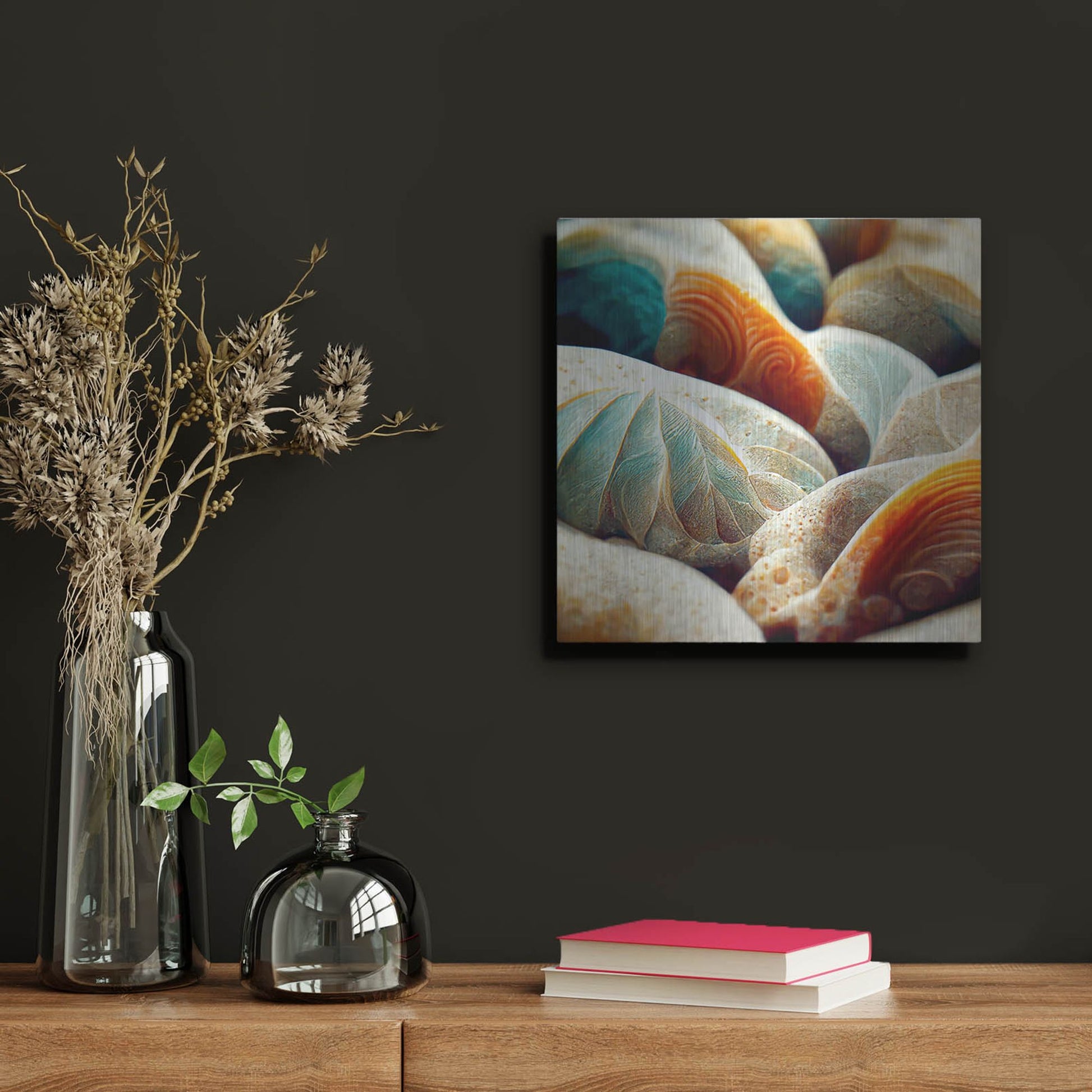 Luxe Metal Art 'Space Sea Shells' by Luxe Portfolio, Metal Wall Art,12x12
