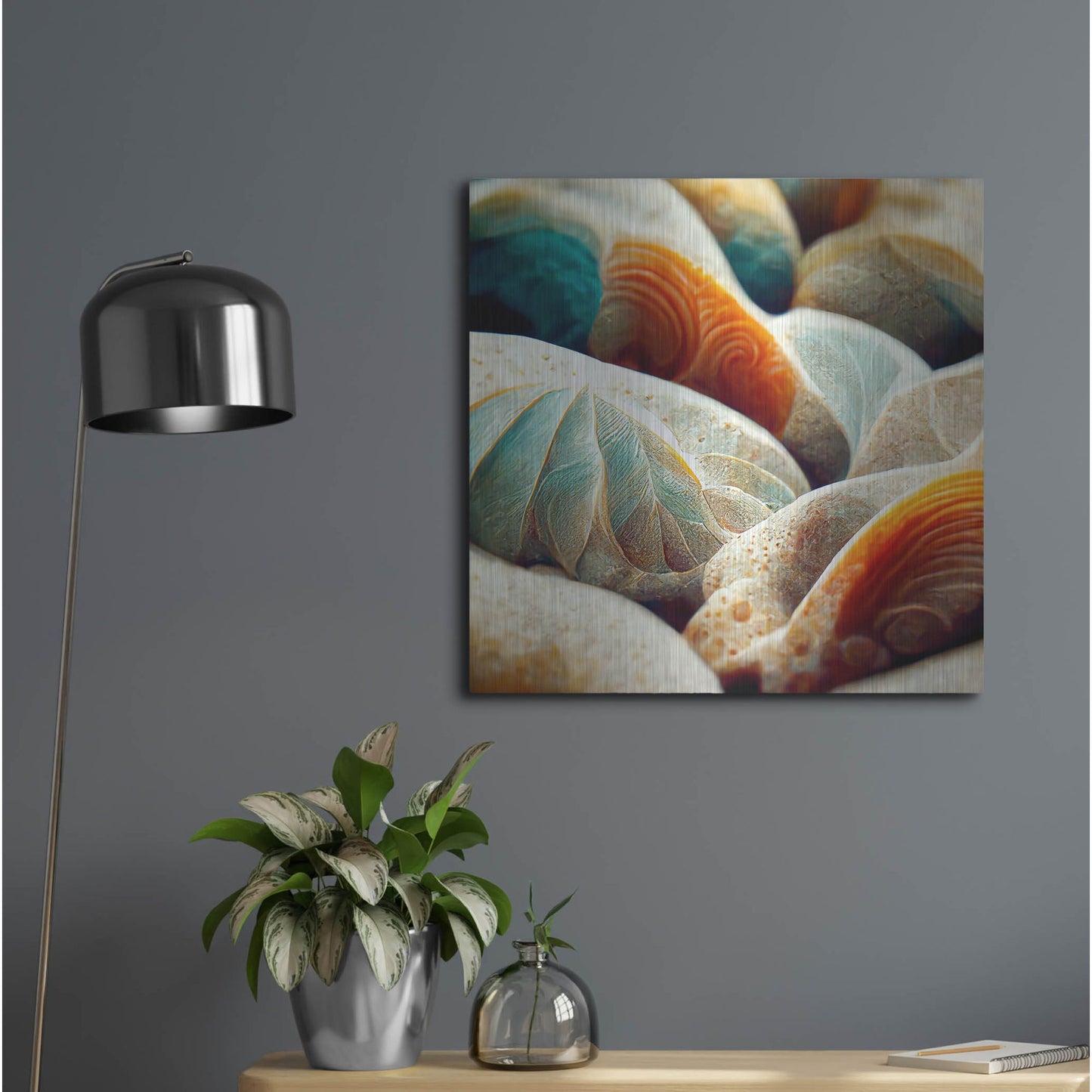 Luxe Metal Art 'Space Sea Shells' by Luxe Portfolio, Metal Wall Art,24x24