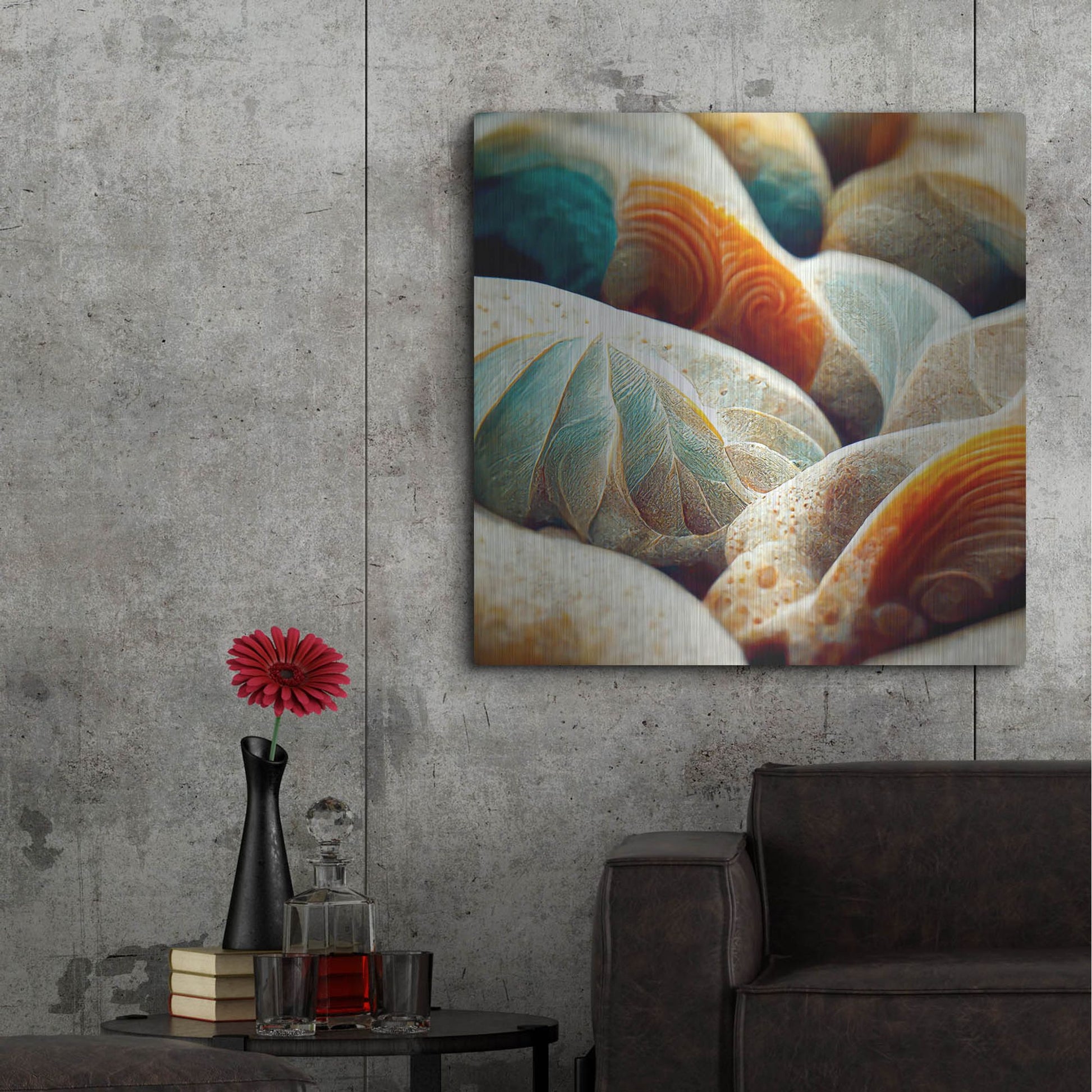 Luxe Metal Art 'Space Sea Shells' by Luxe Portfolio, Metal Wall Art,36x36