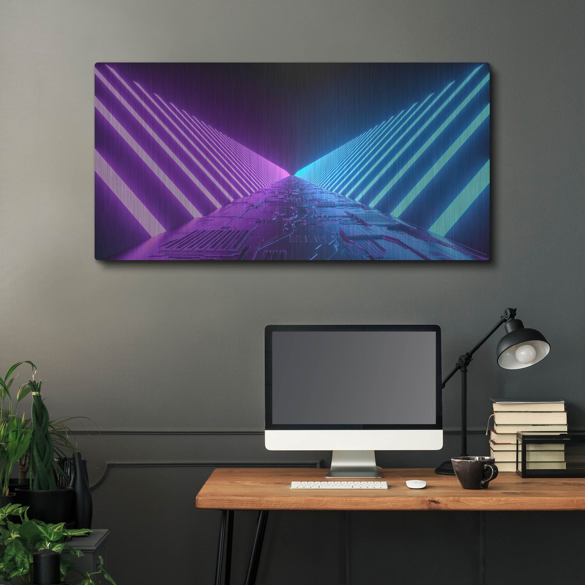 Luxe Metal Art 'Sci Fi Road' by Luxe Portfolio, Metal Wall Art,48x24