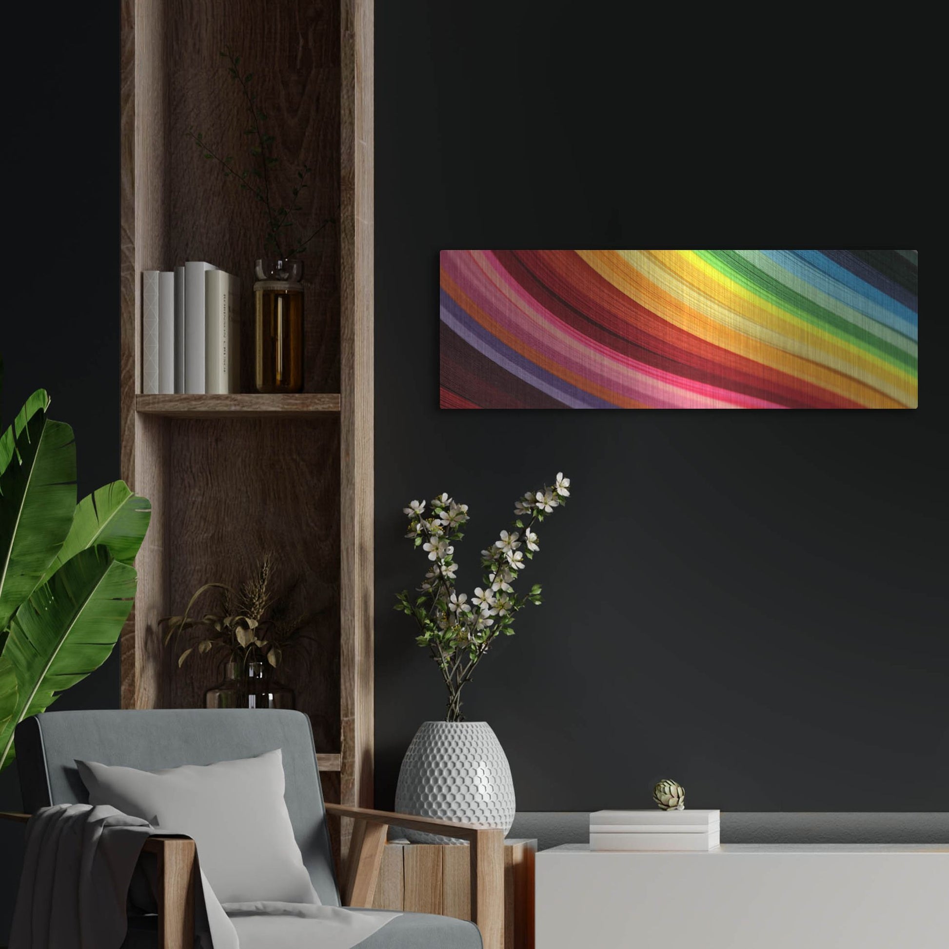 Luxe Metal Art 'Rainbow Hill' by Luxe Portfolio, Metal Wall Art,36x12