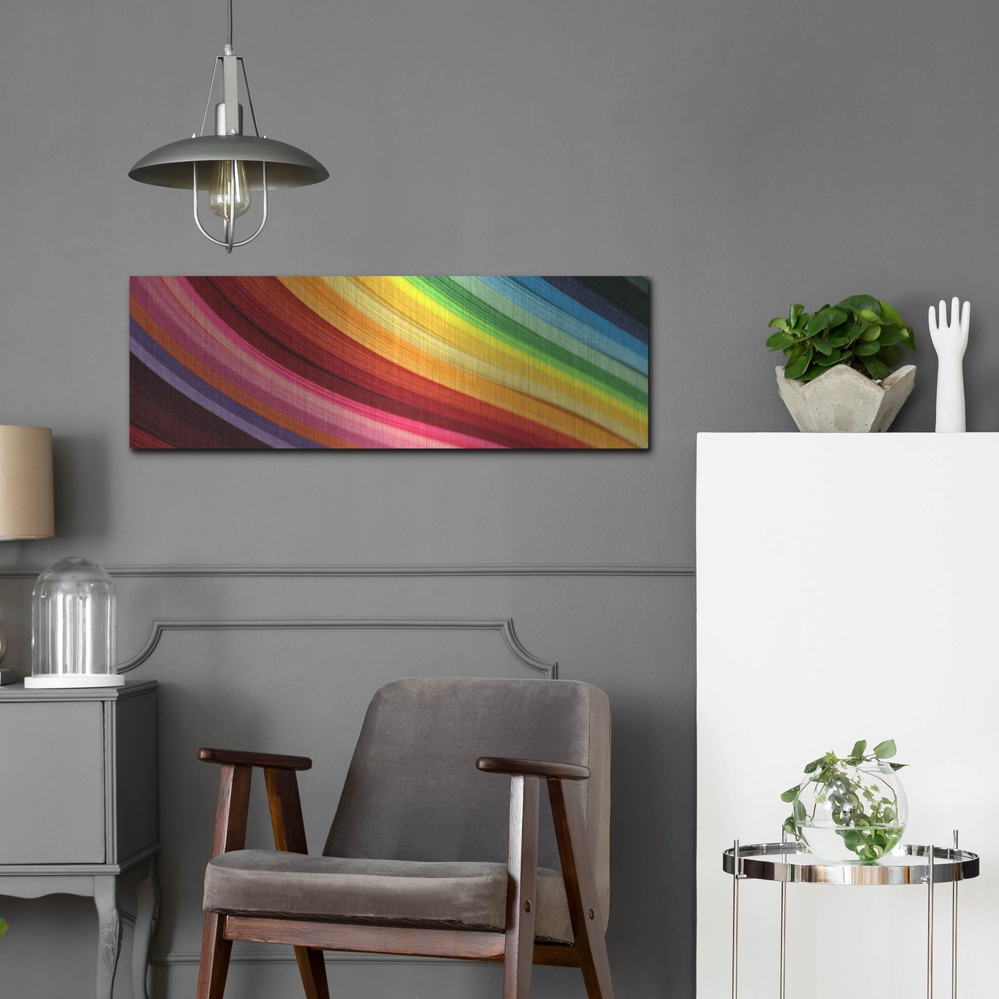 Luxe Metal Art 'Rainbow Hill' by Luxe Portfolio, Metal Wall Art,36x12