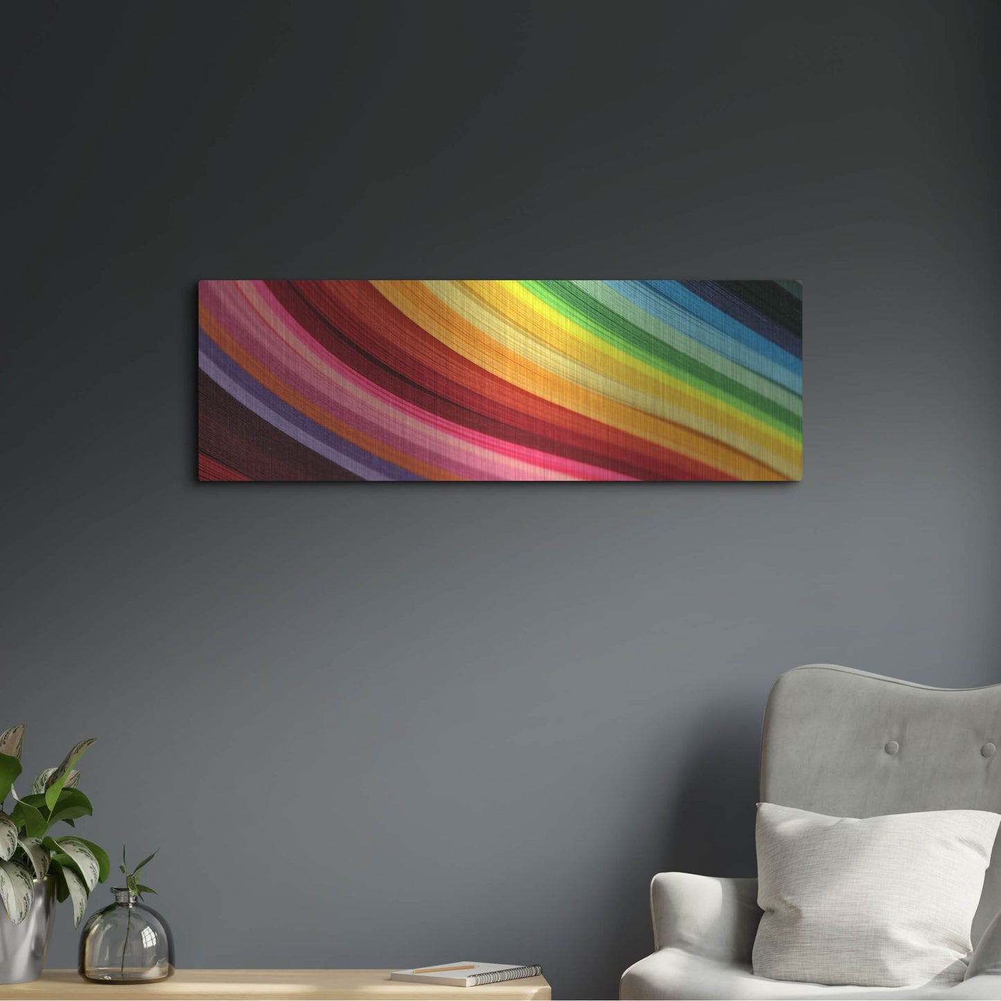 Luxe Metal Art 'Rainbow Hill' by Luxe Portfolio, Metal Wall Art,36x12