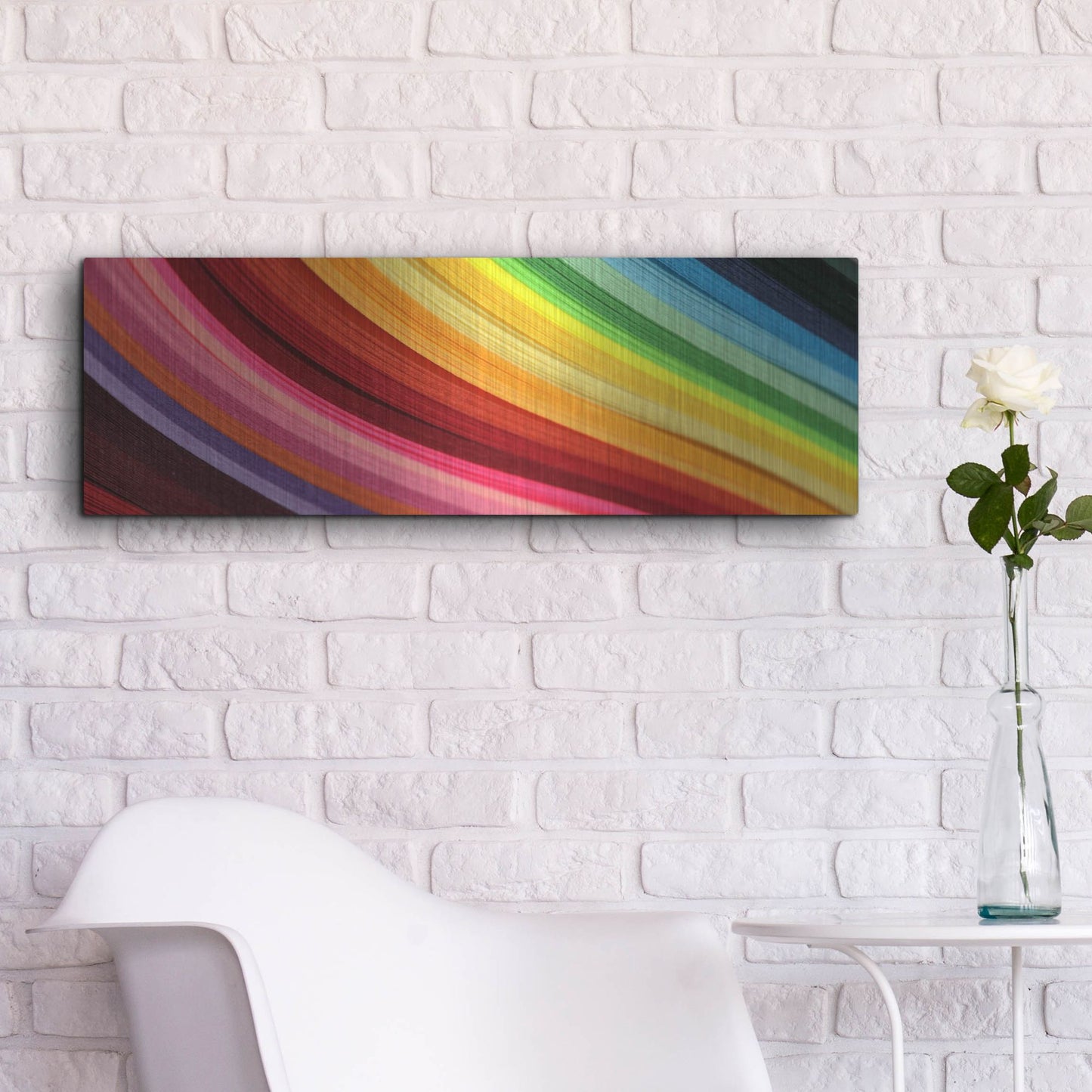 Luxe Metal Art 'Rainbow Hill' by Luxe Portfolio, Metal Wall Art,36x12