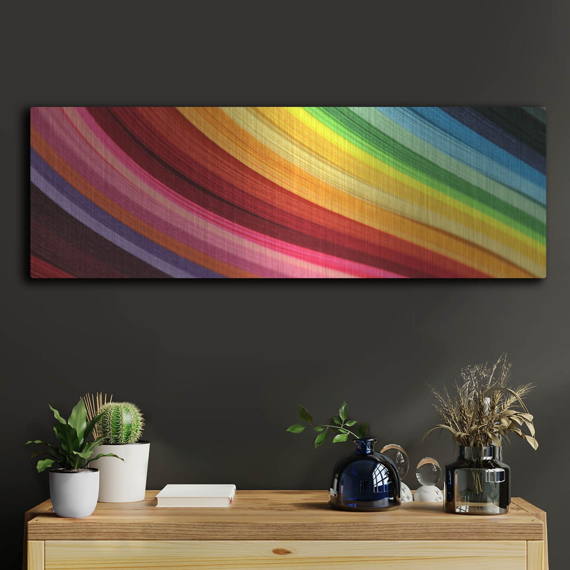 Luxe Metal Art 'Rainbow Hill' by Luxe Portfolio, Metal Wall Art,36x12