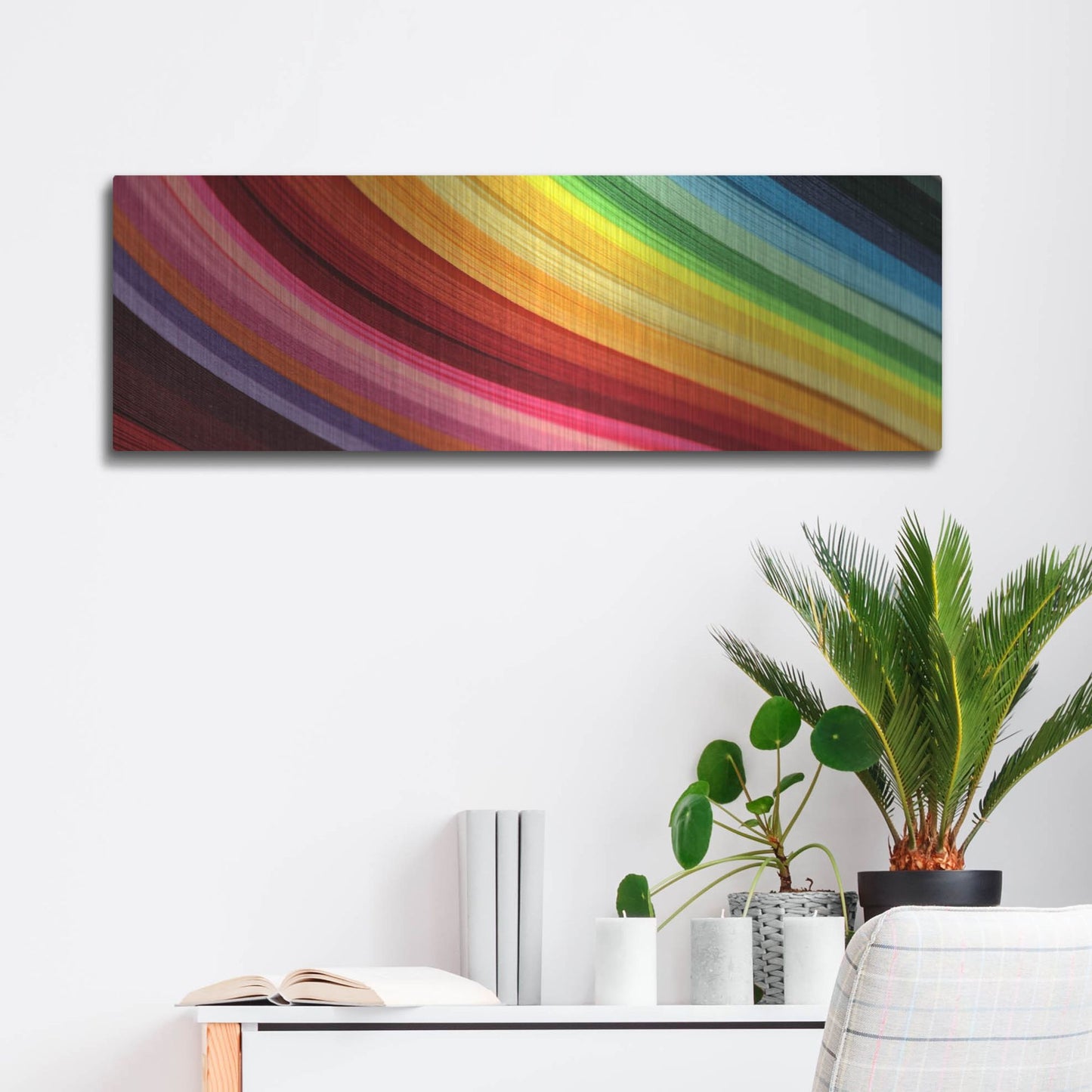Luxe Metal Art 'Rainbow Hill' by Luxe Portfolio, Metal Wall Art,36x12