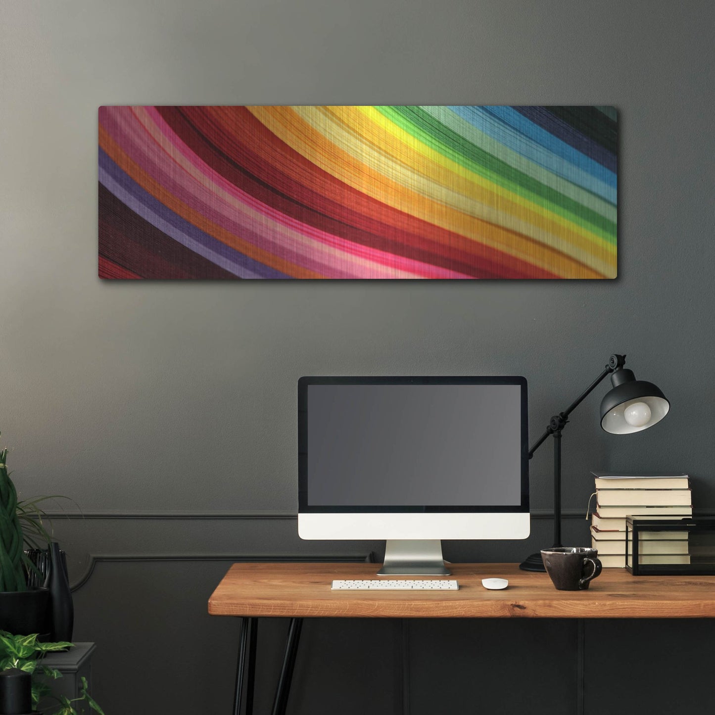 Luxe Metal Art 'Rainbow Hill' by Luxe Portfolio, Metal Wall Art,48x16