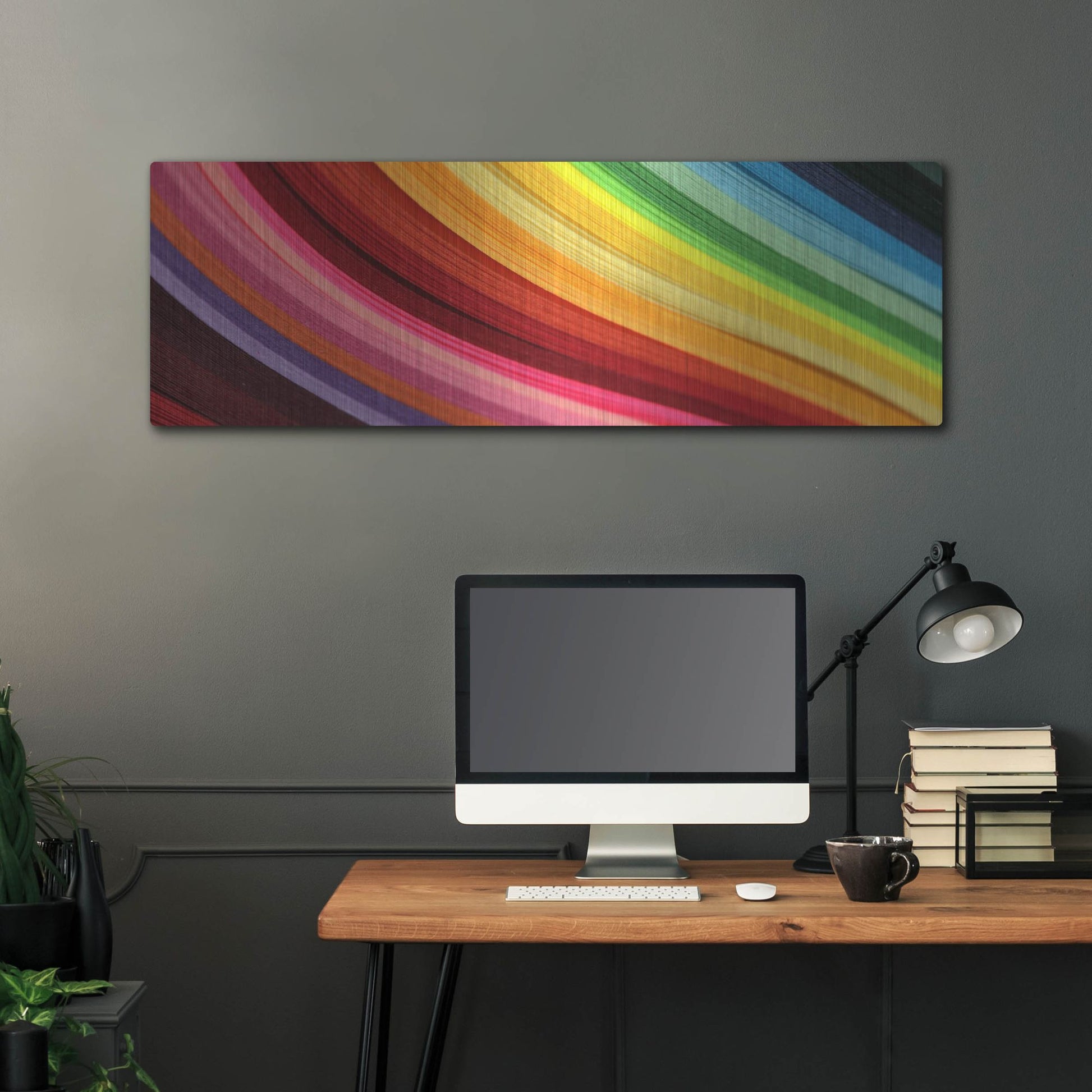 Luxe Metal Art 'Rainbow Hill' by Luxe Portfolio, Metal Wall Art,48x16