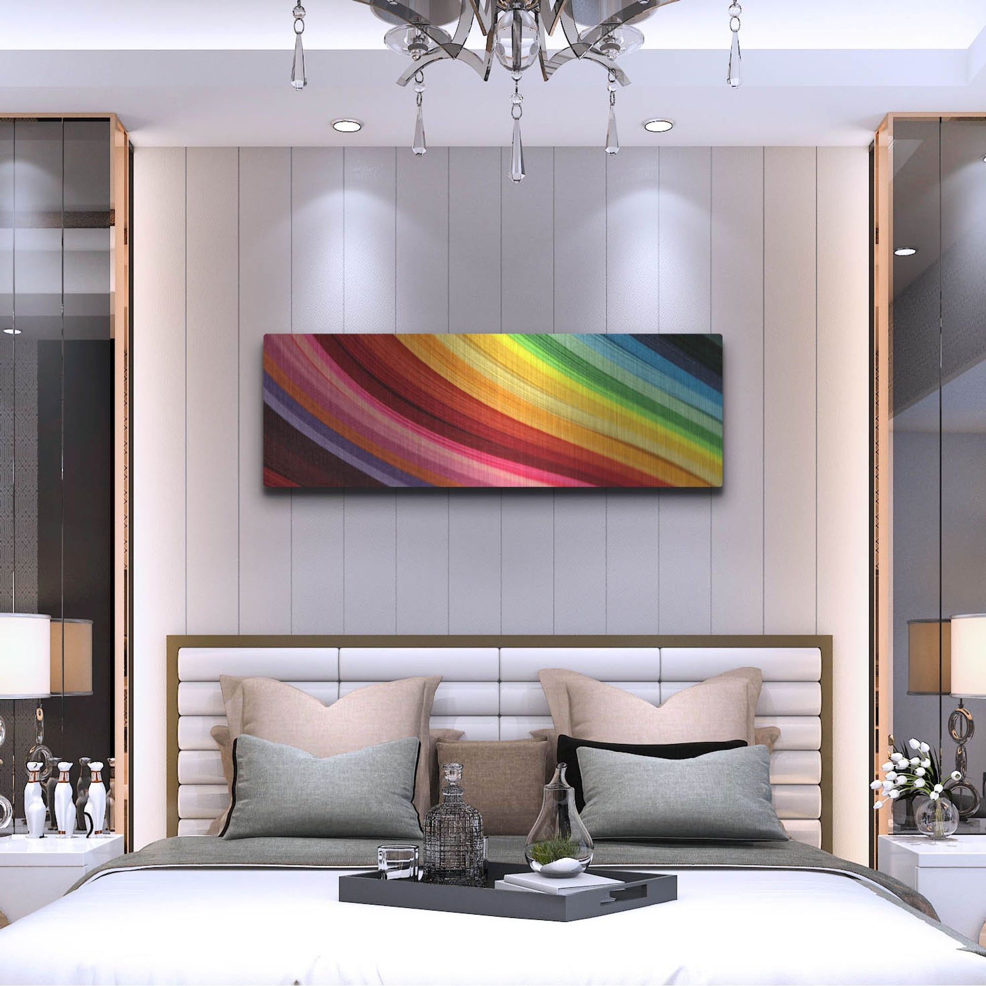 Luxe Metal Art 'Rainbow Hill' by Luxe Portfolio, Metal Wall Art,48x16
