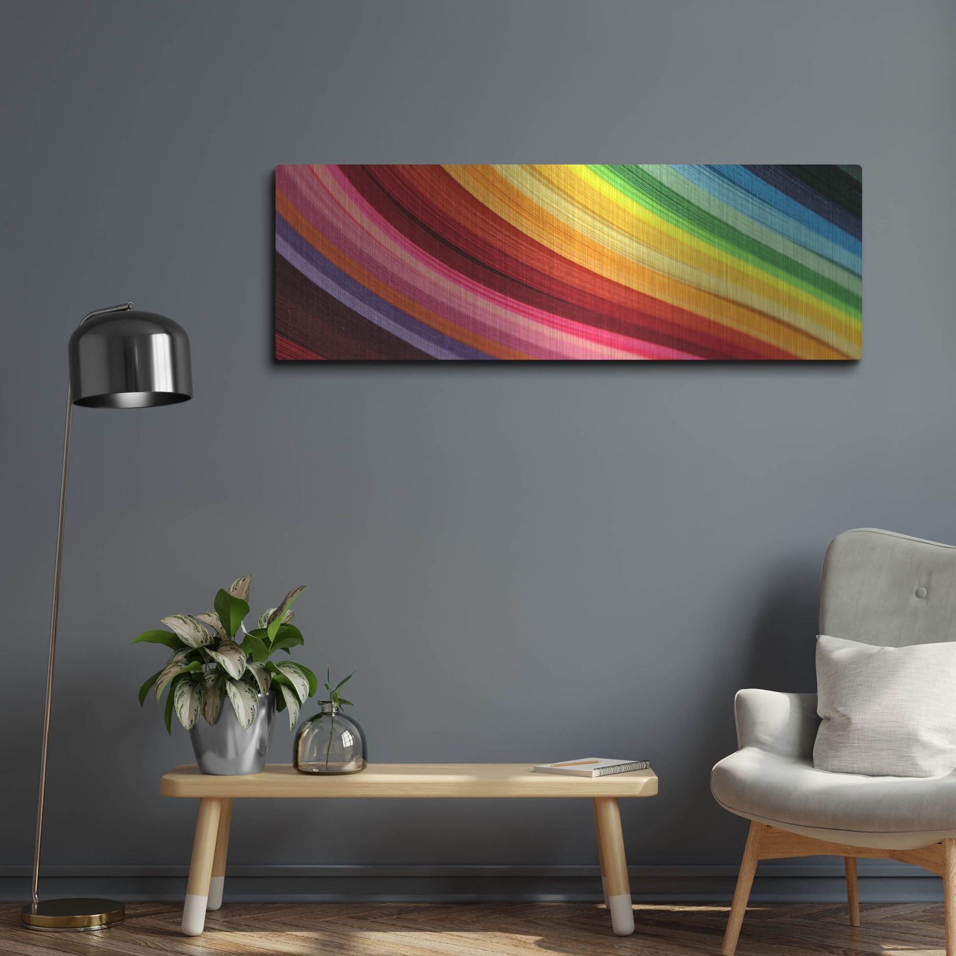 Luxe Metal Art 'Rainbow Hill' by Luxe Portfolio, Metal Wall Art,48x16